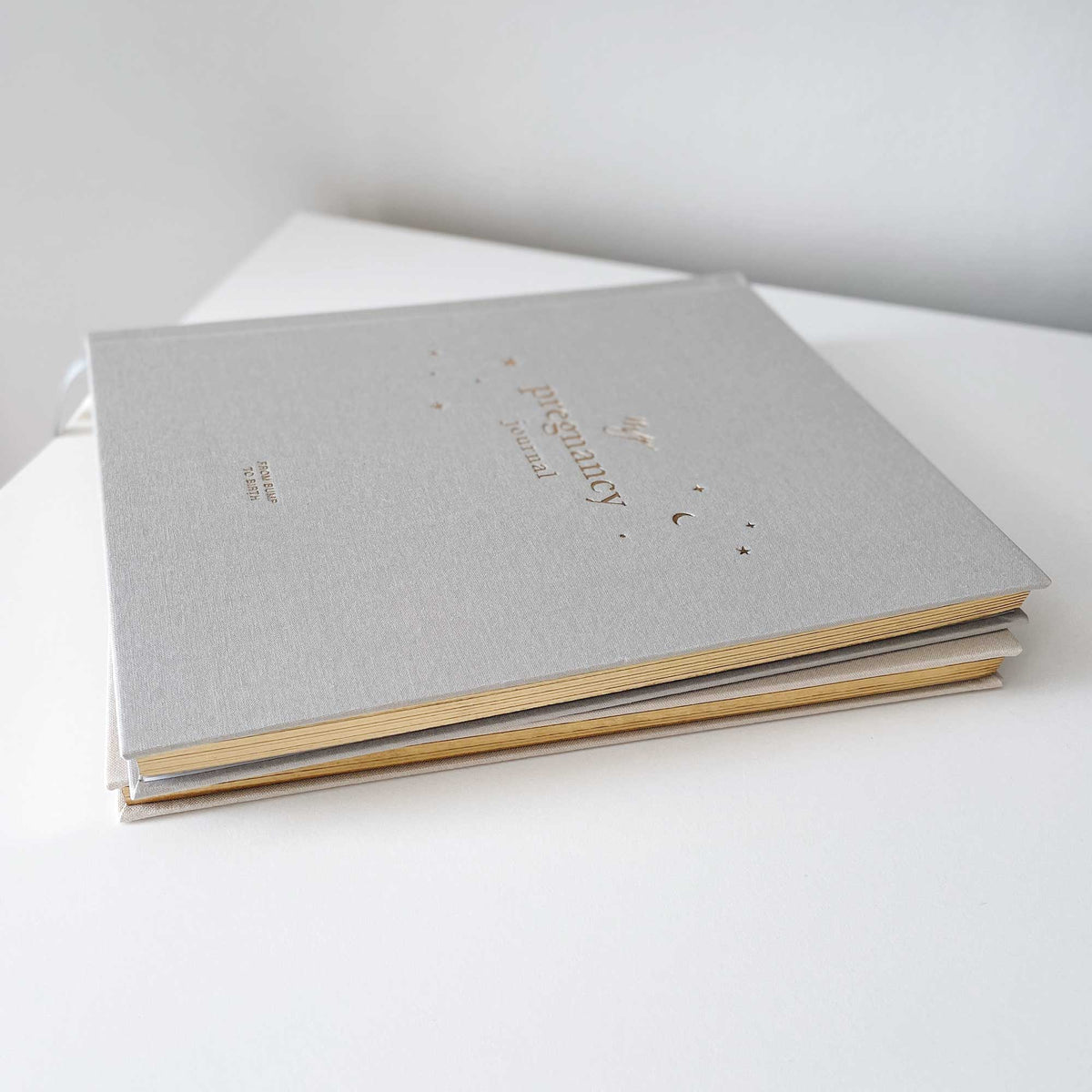 Blush and Gold My Pregnancy Journal - Grey with Gilded Edges Memory Book