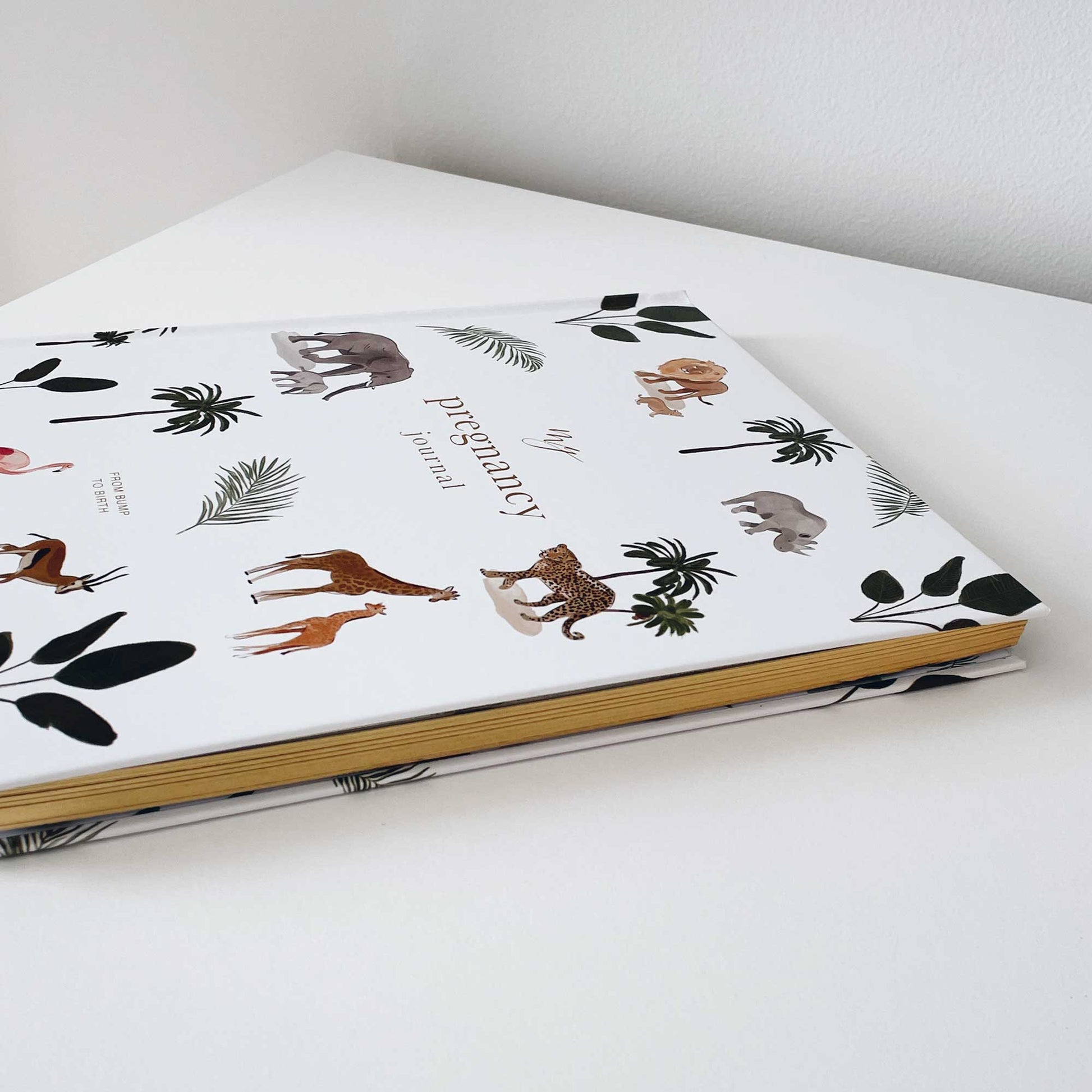 Blush and Gold My Pregnancy Journal - Jungle with Gilded Edges Memory Book