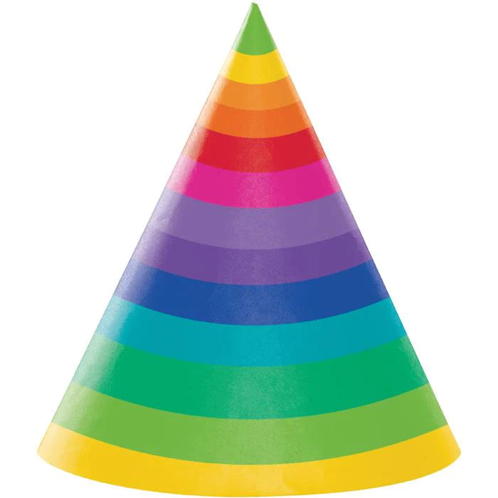 Rainbow Stripe Birthday Hat