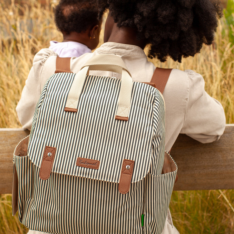 Robyn Eco Convertible Backpack Navy Stripe