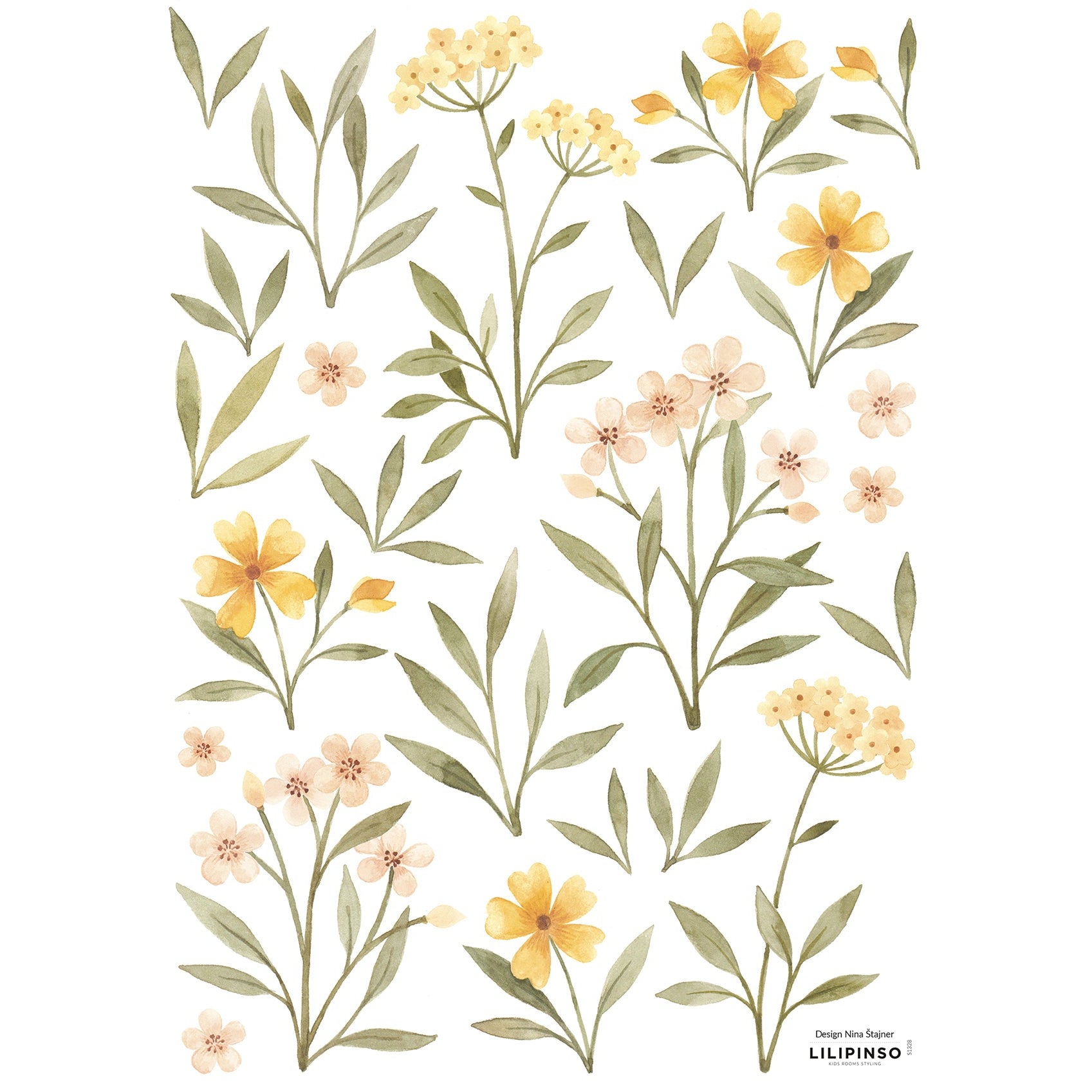 Lilipinso Wall Decals A3 - Orange And Yellow Flowers Wall decal