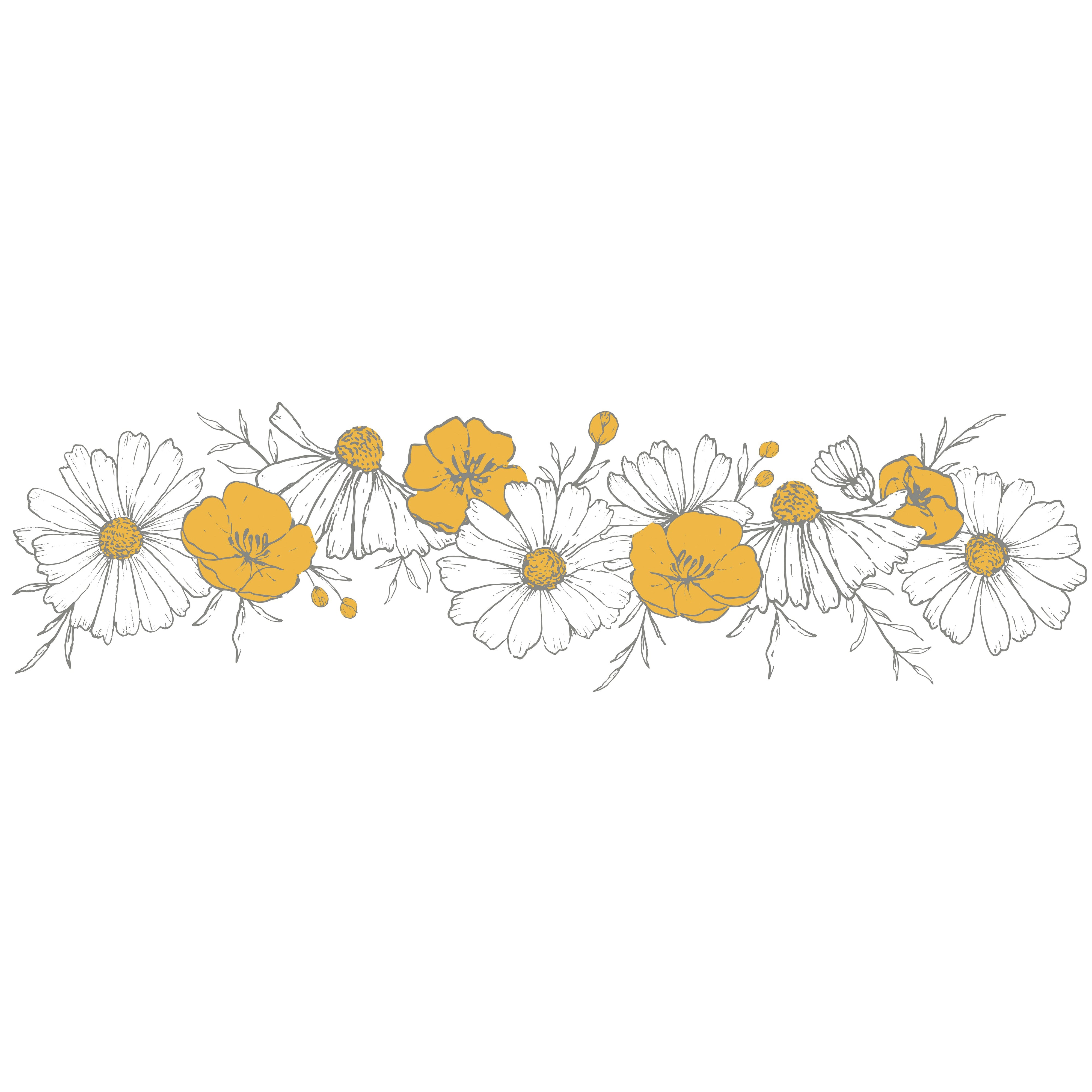 Lilipinso Wall Decals Special Size - Flowers Braid (Chamomile) Wall decal