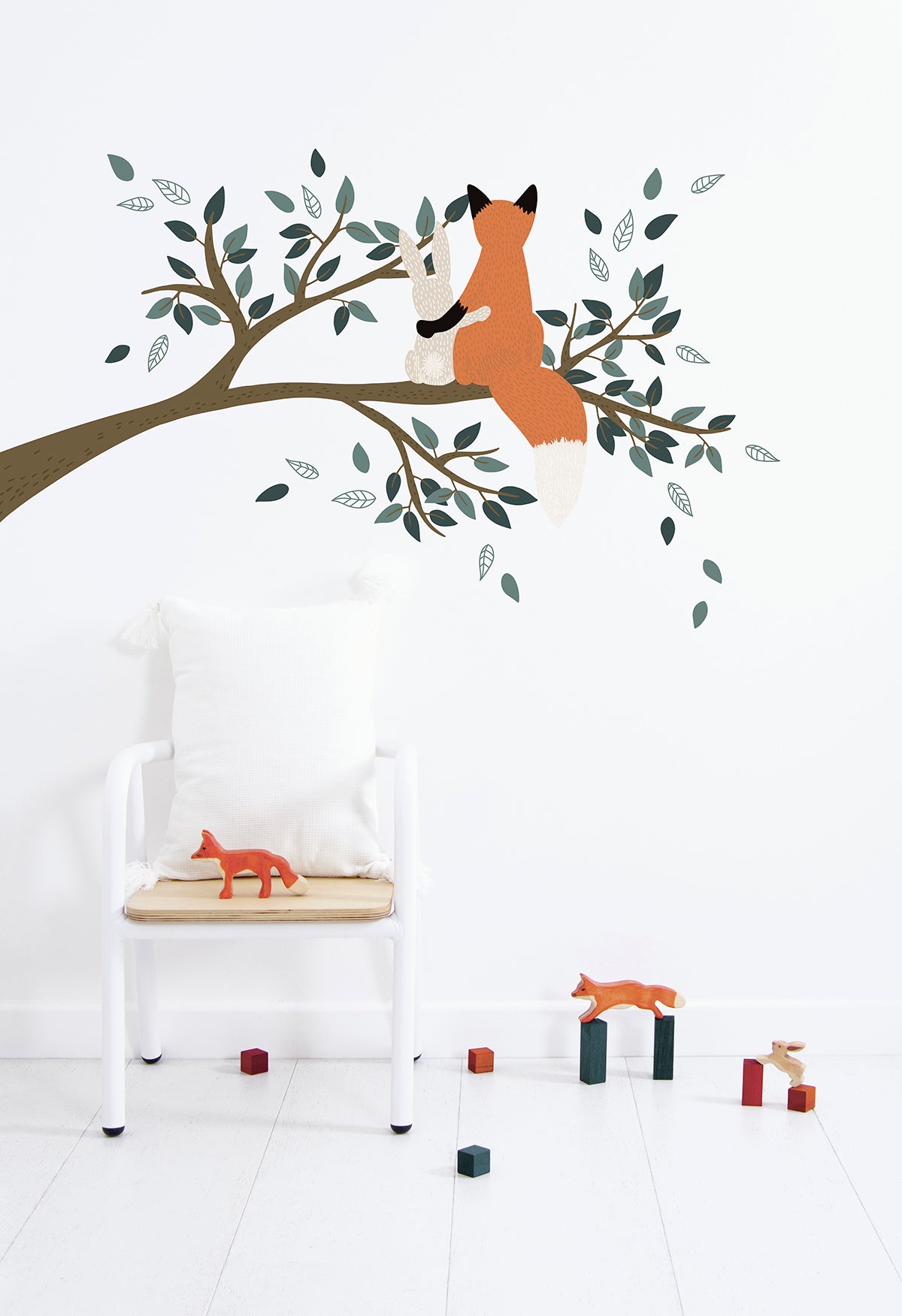 Lilipinso Wall Decals Special Size - Mr Fox And Rabbit On A Branch Wall decal