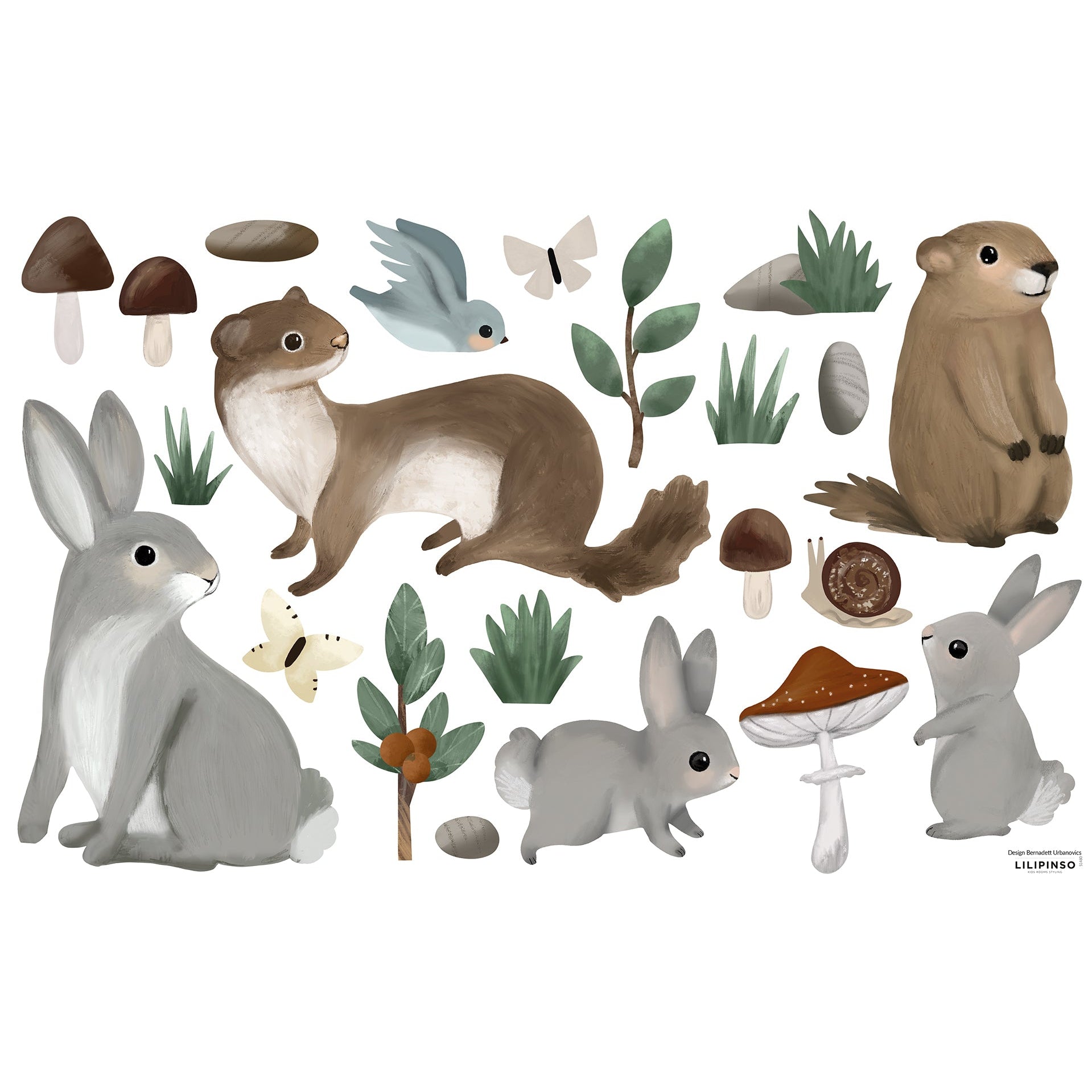 Lilipinso Wall Decals Décor M - Moutain Animals Mix Wall decal