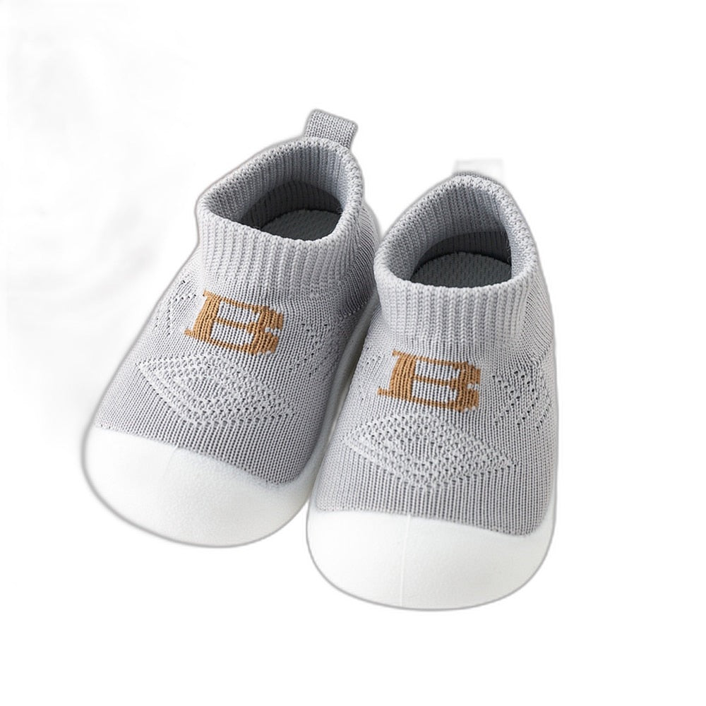 Baby "B" Sock Shoes - Gray