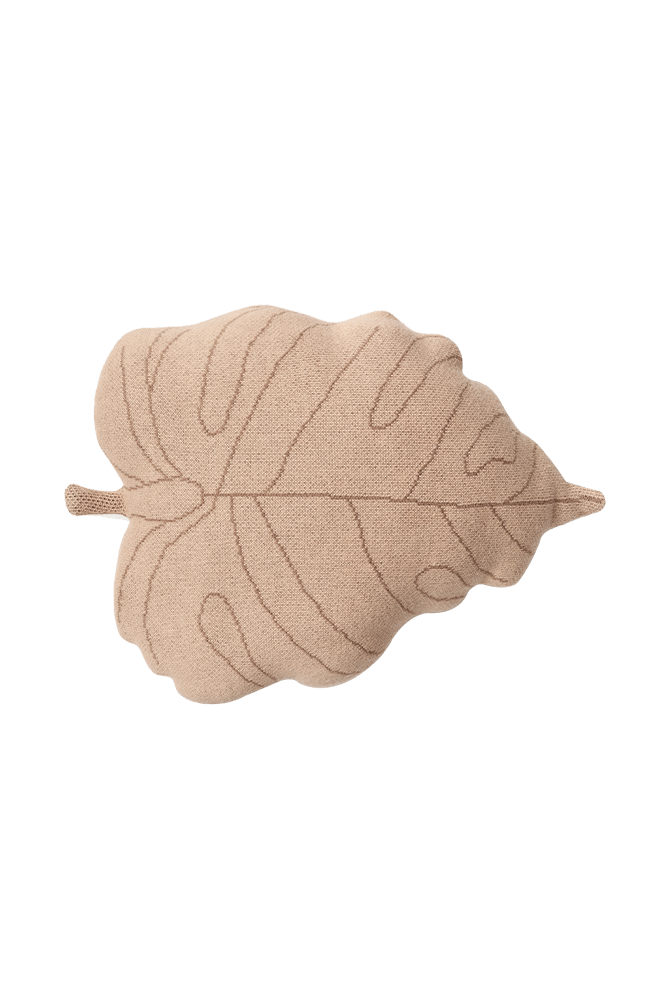 Knitted Cushion Baby Leaf Rose Beige  - Re-Edition