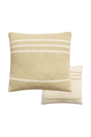 Knitted Cushion Duetto Olive - Natural  - Reversible