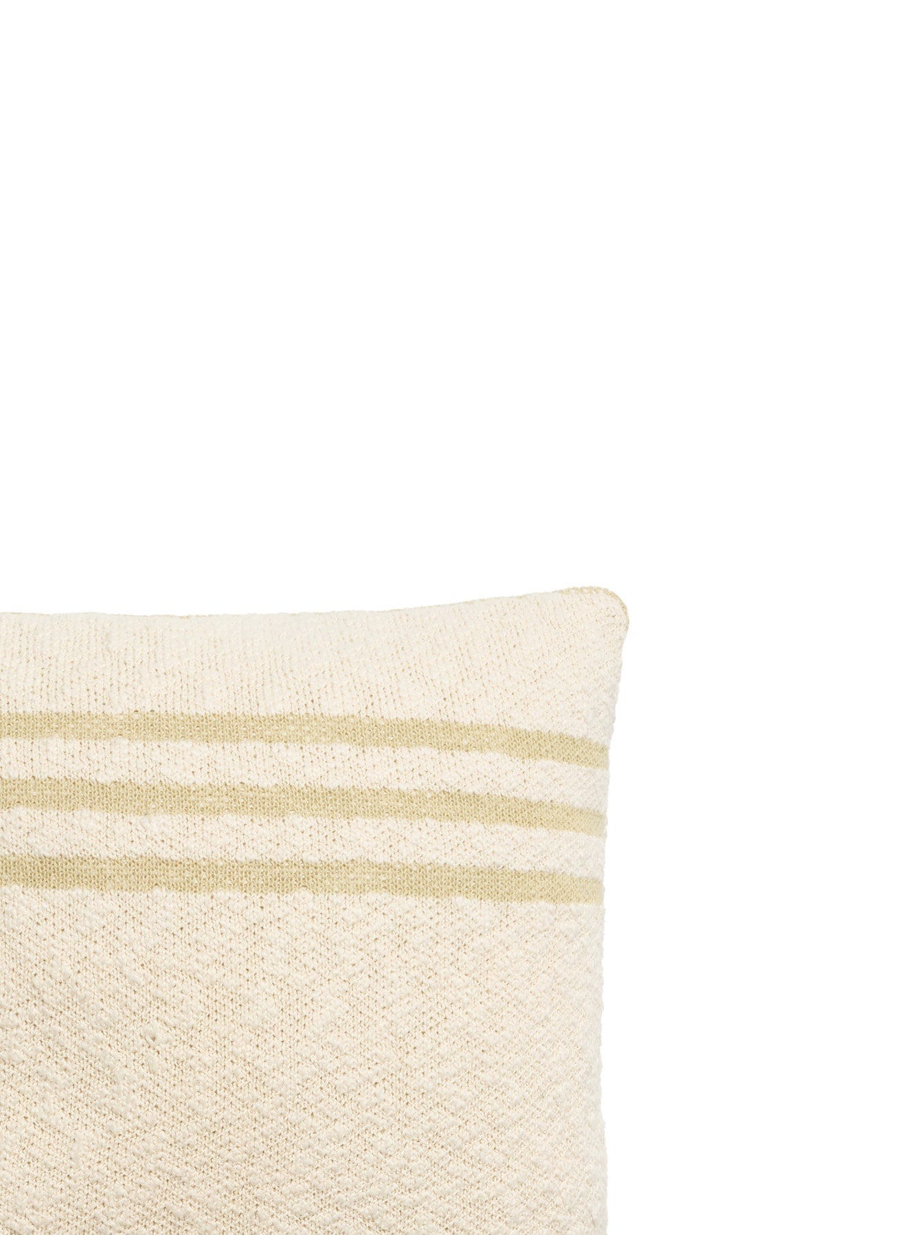 Knitted Cushion Duetto Olive - Natural  - Reversible