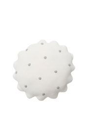 Knitted Cushion Round Biscuit Ivory-grey