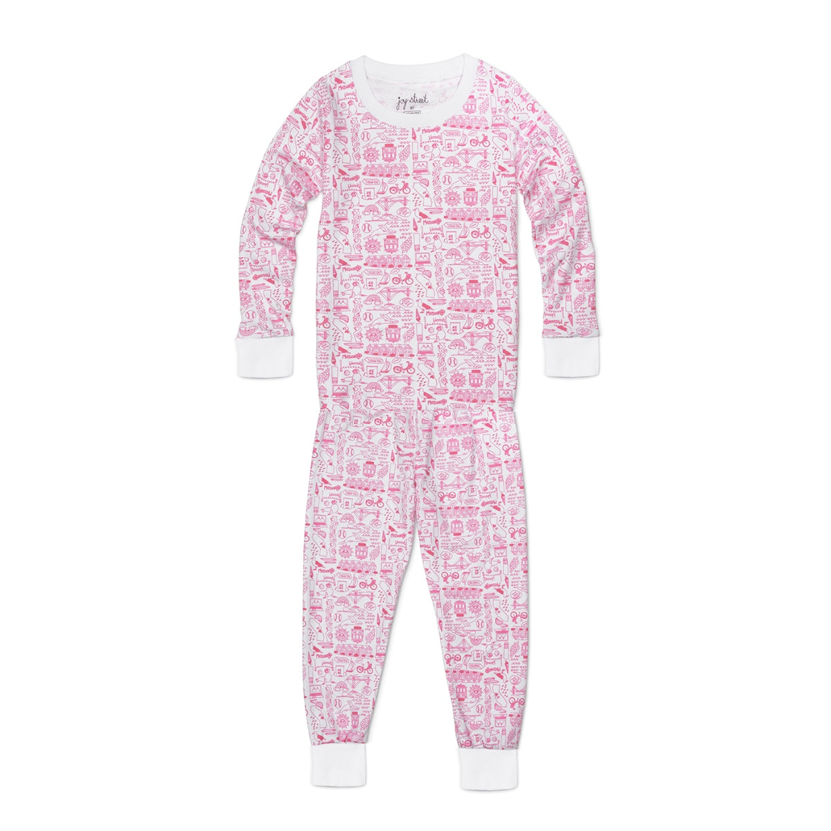 San Francisco Two Piece Pajamas - Peony Pink - San Francisco - Peony Pink