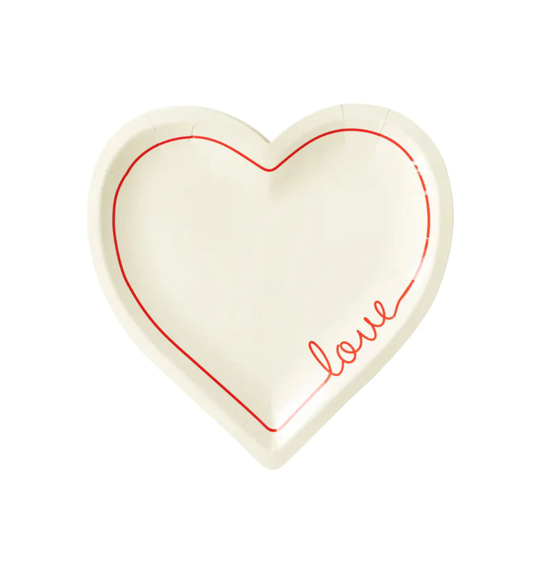 White Heart Shaped Love Plate
