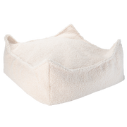 Cream White Square Ottoman