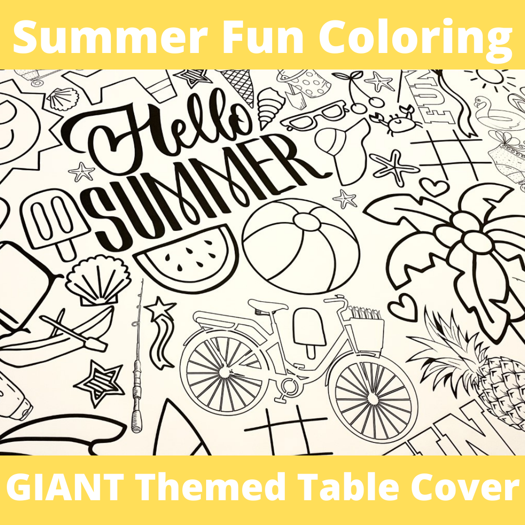 Creative Crayons Workshop Summer Fun Coloring Table Cover by Creative Crayons Workshop