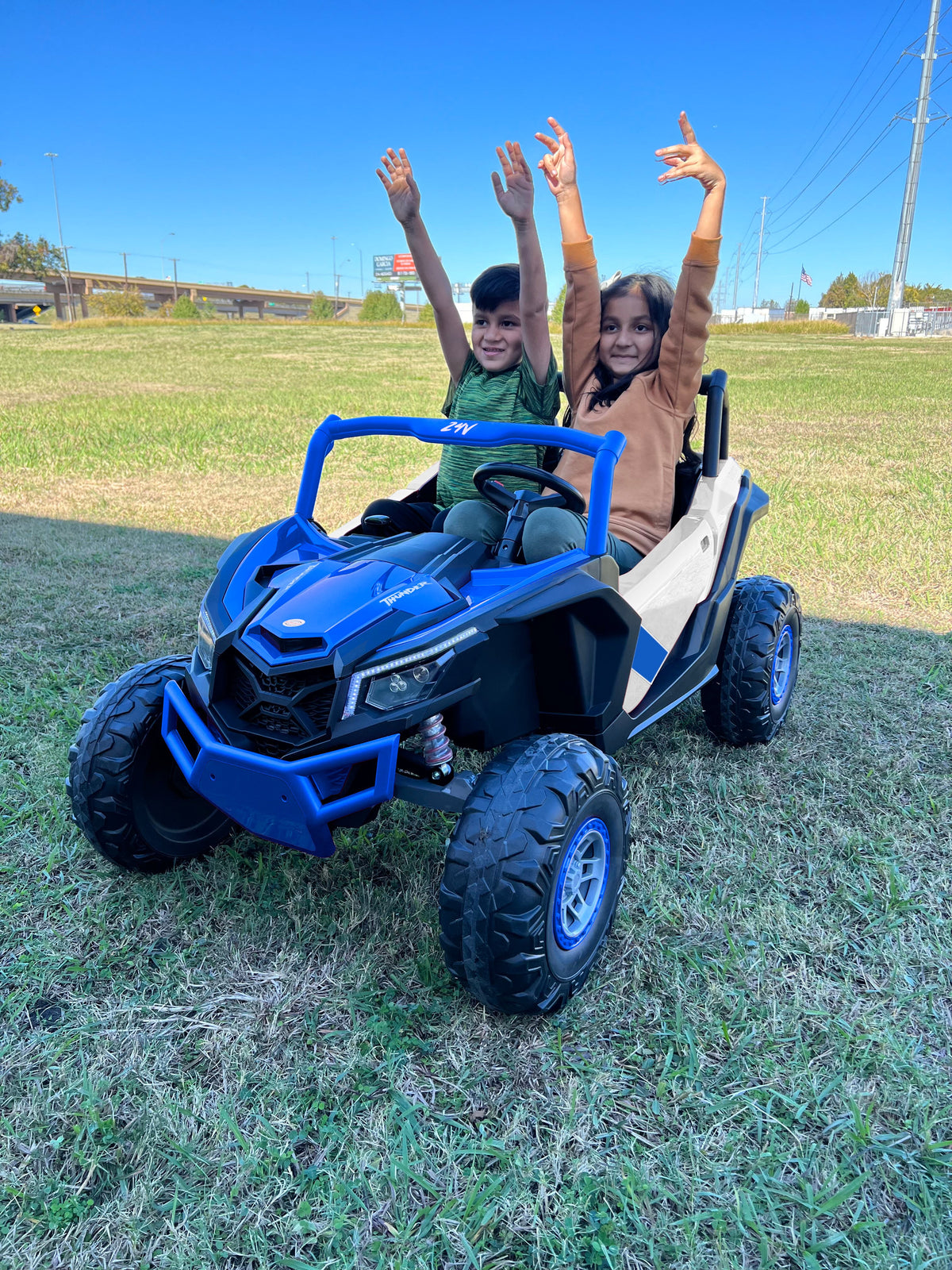 Best Ride On Cars Best Ride On Cars Thunder UTV 24V Blue Upgraded Battery and Motor - EasyTot