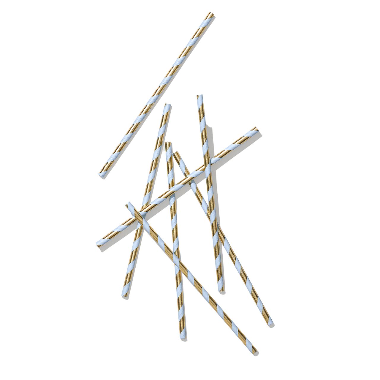Coterie Blue and Gold Paper Straws Straws