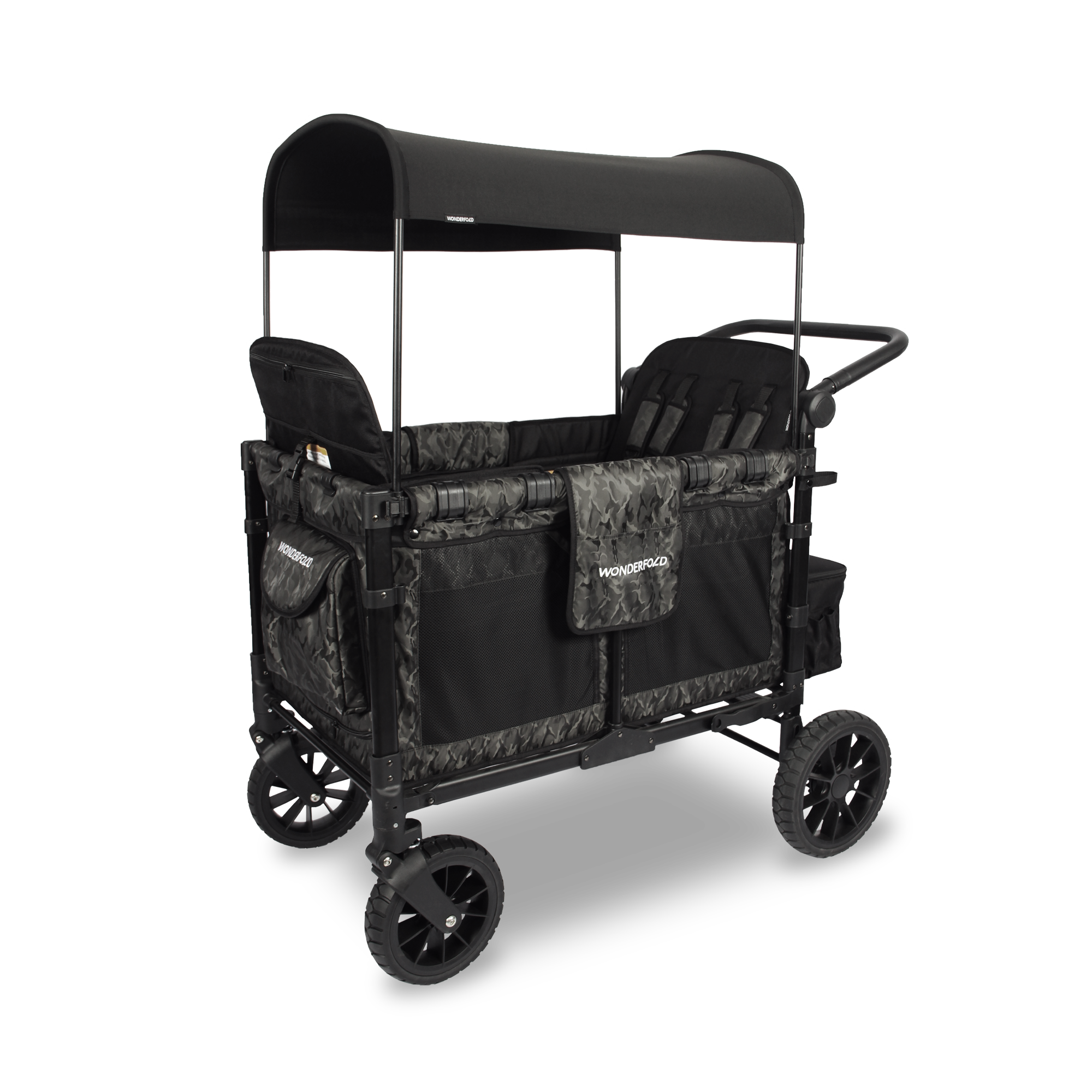 Wonderfold W4 Luxe Quad Stroller Wagon Volcanic Black