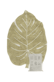 Washable Rug Mini Monstera Olive  - MiniOnes