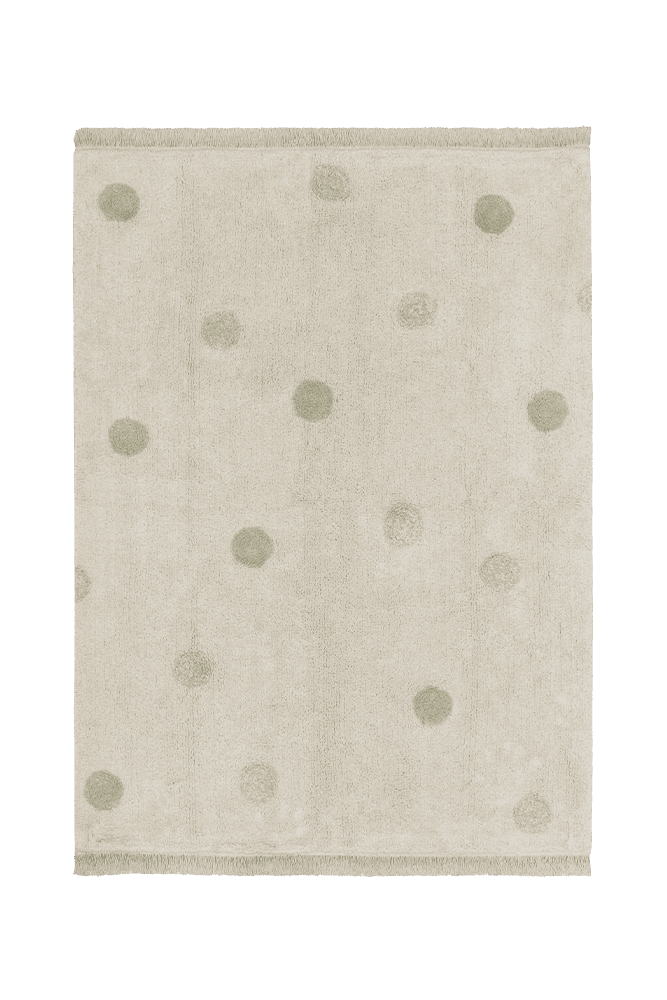 Washable Rug Hippy Dots Natural - Olive  - Re Edition + Polka Dots