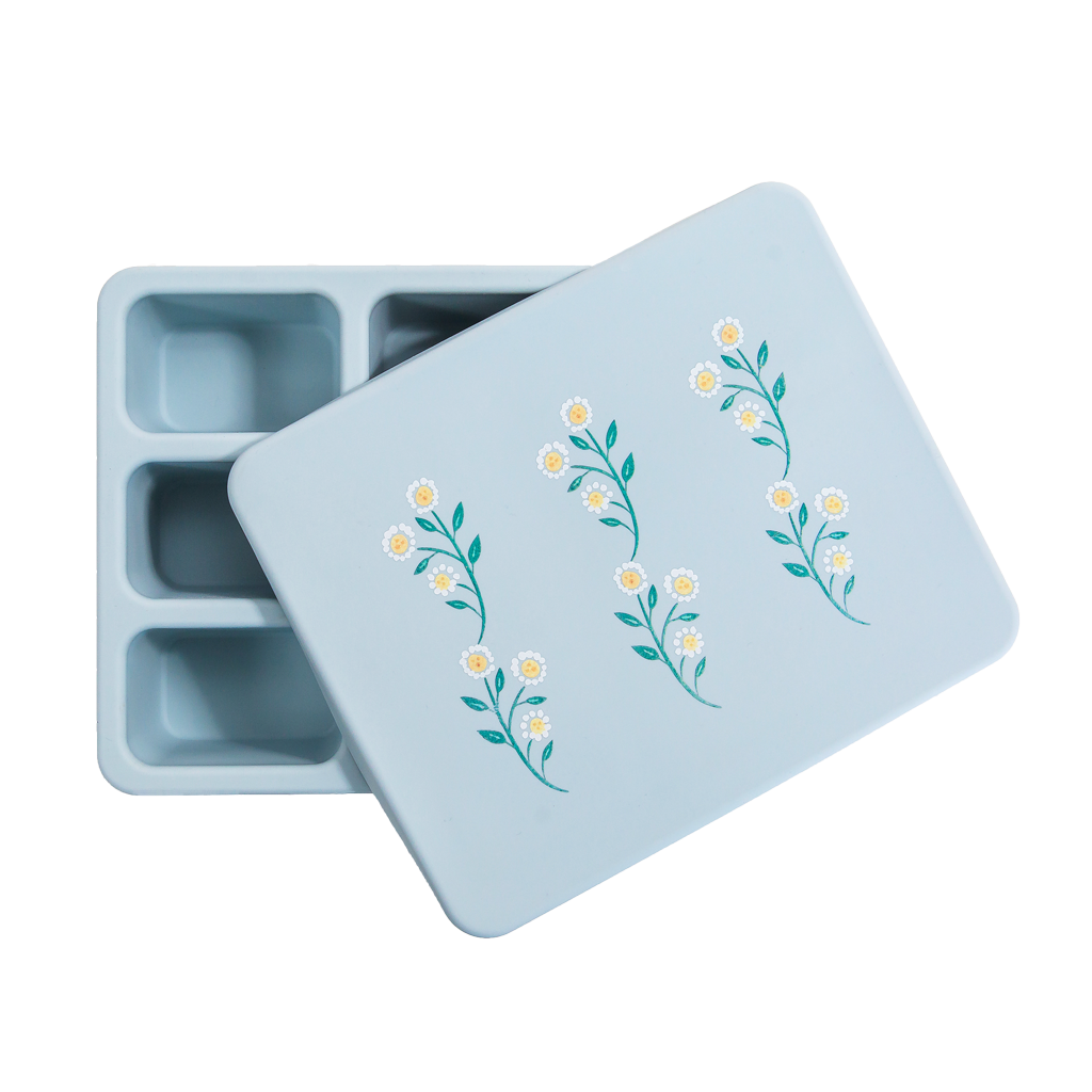 Silicone Bento Box Wildflower Chambray Blue