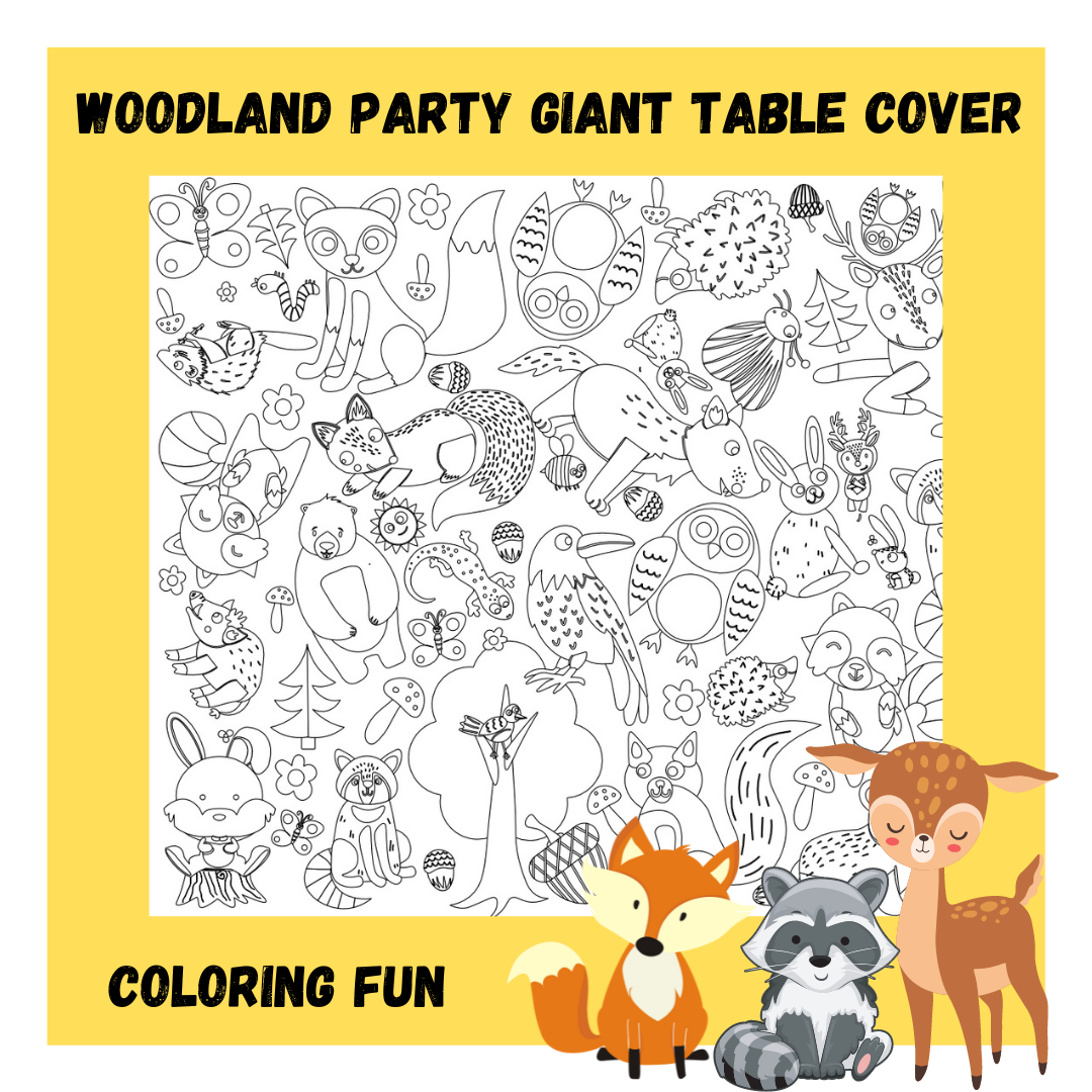 Creative Crayons Workshop Woodland Theme Coloring Table Cover by Creative Crayons Workshop