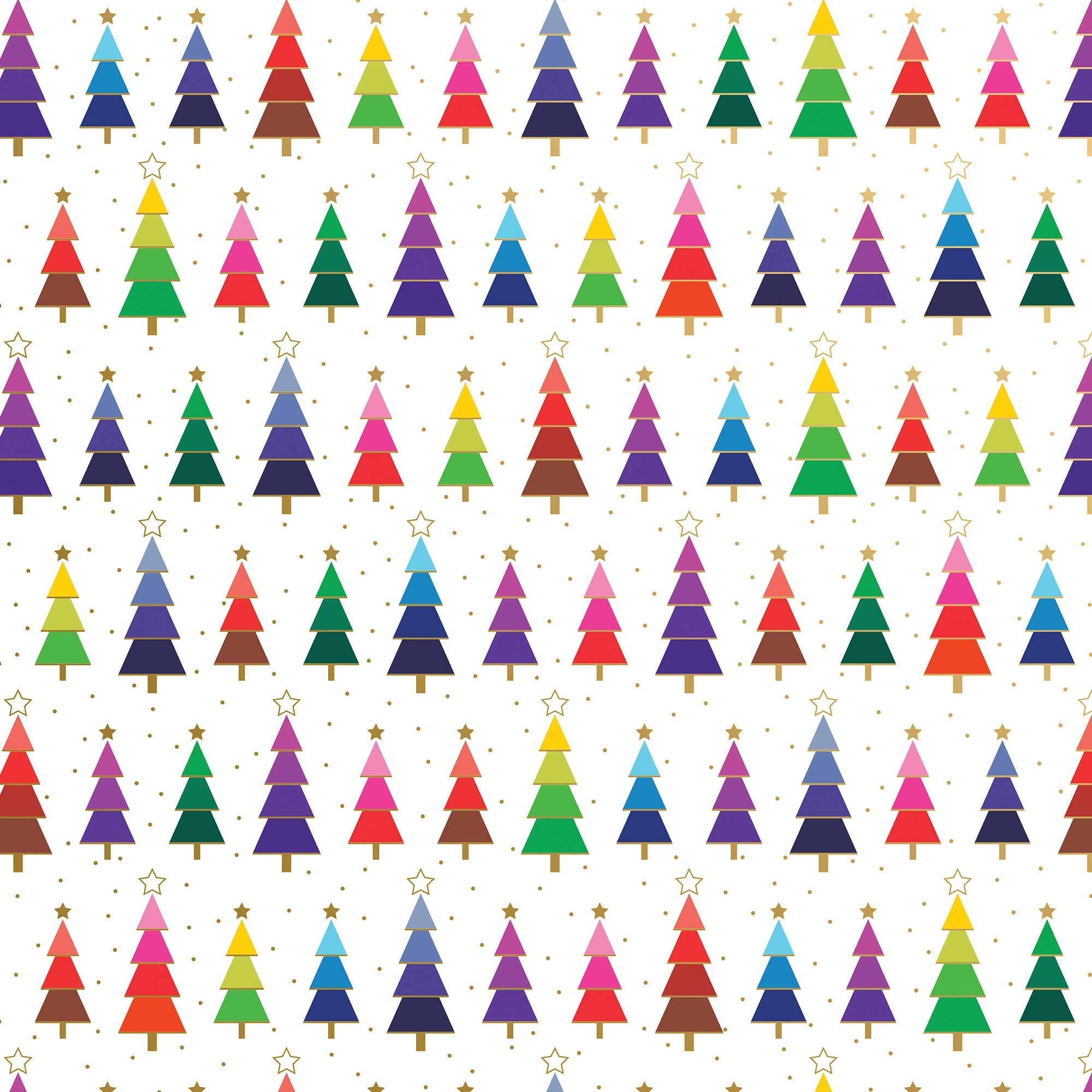 XB502a Rainbow Trees Christmas Gift Wrap Swatch