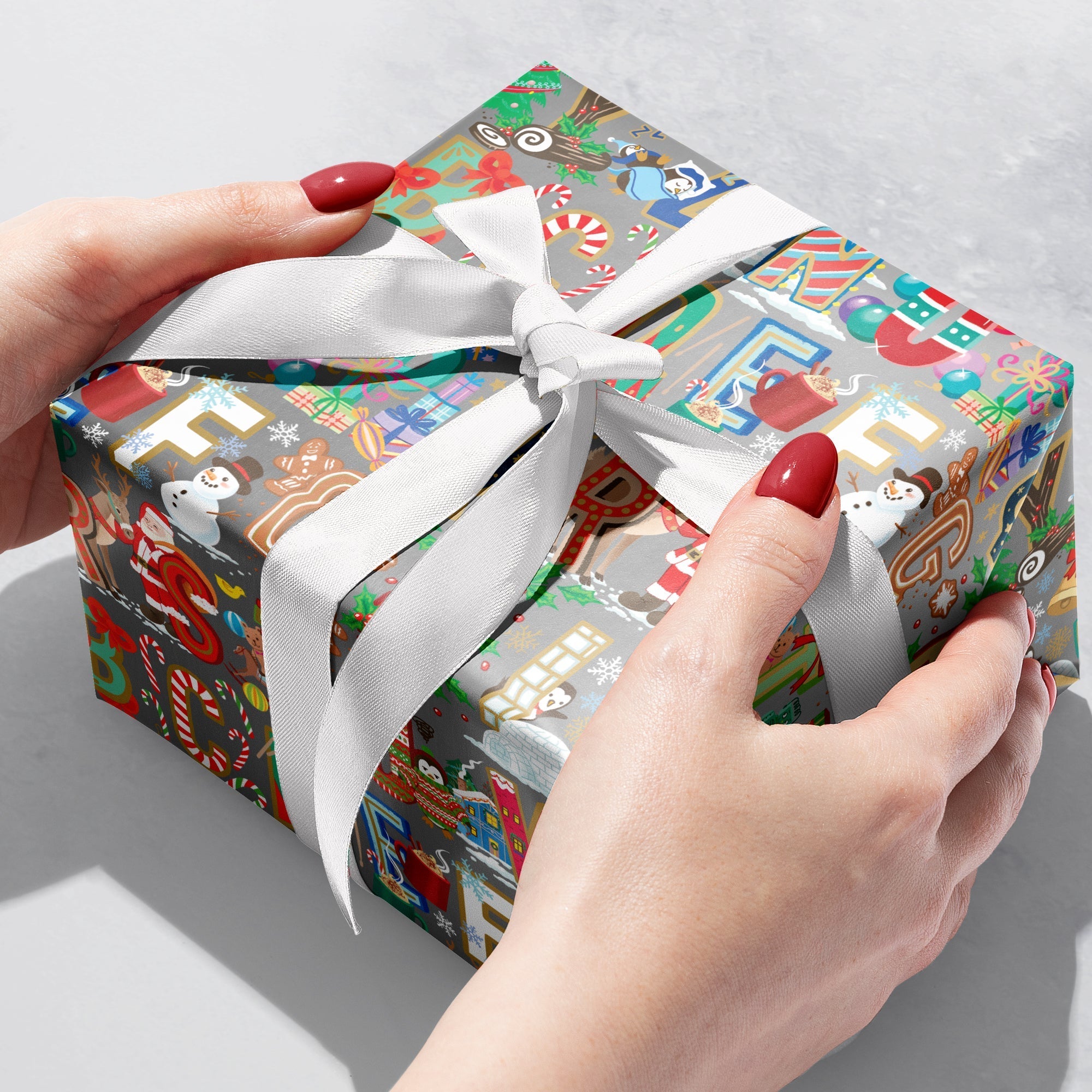 XB504b Alphabet Christmas Gift Wrap Gift Box 