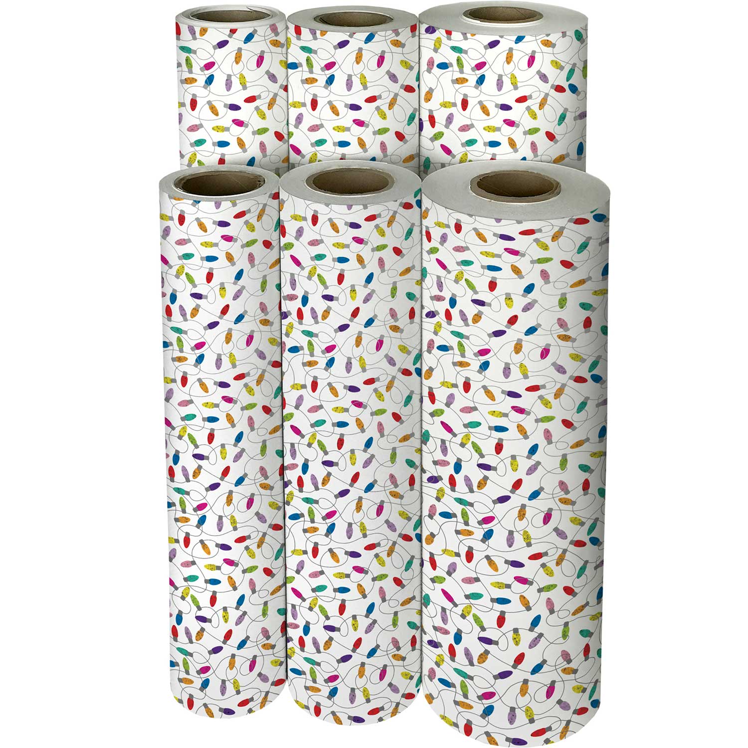 XB509f Holographic Christmas Lights Gift Wrapping Paper Reams 