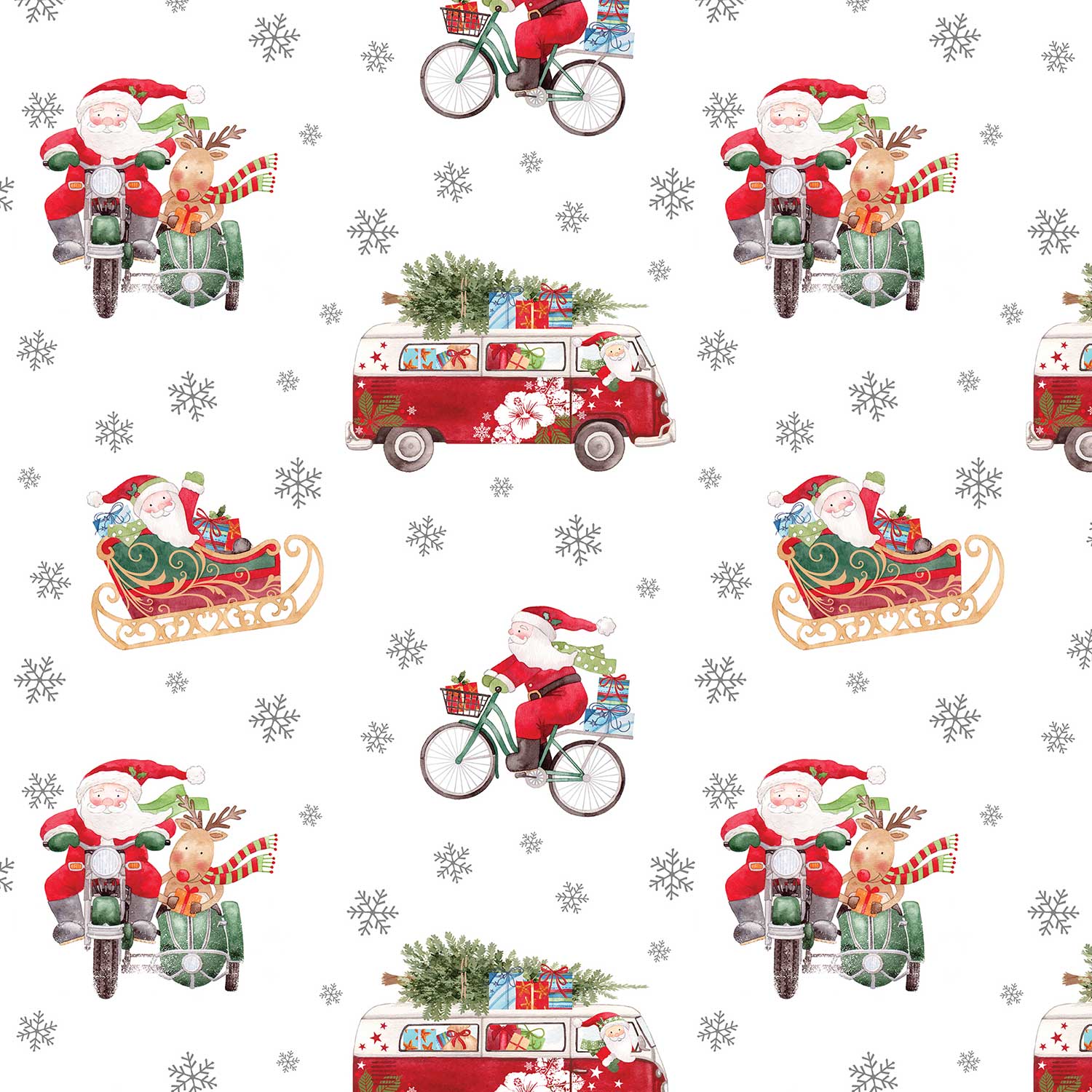 XB534a Santa Christmas Gift Wrapping Paper Swatch 