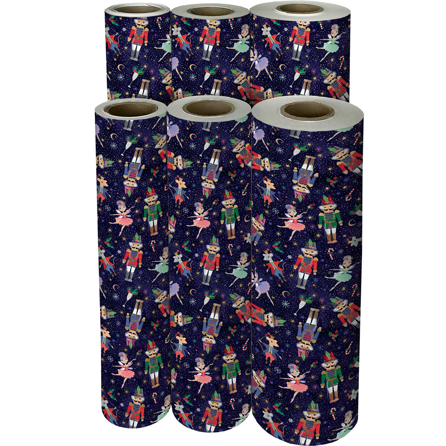 XB606f Nutcracker Ballet Christmas Gift Wrapping Paper Reams 