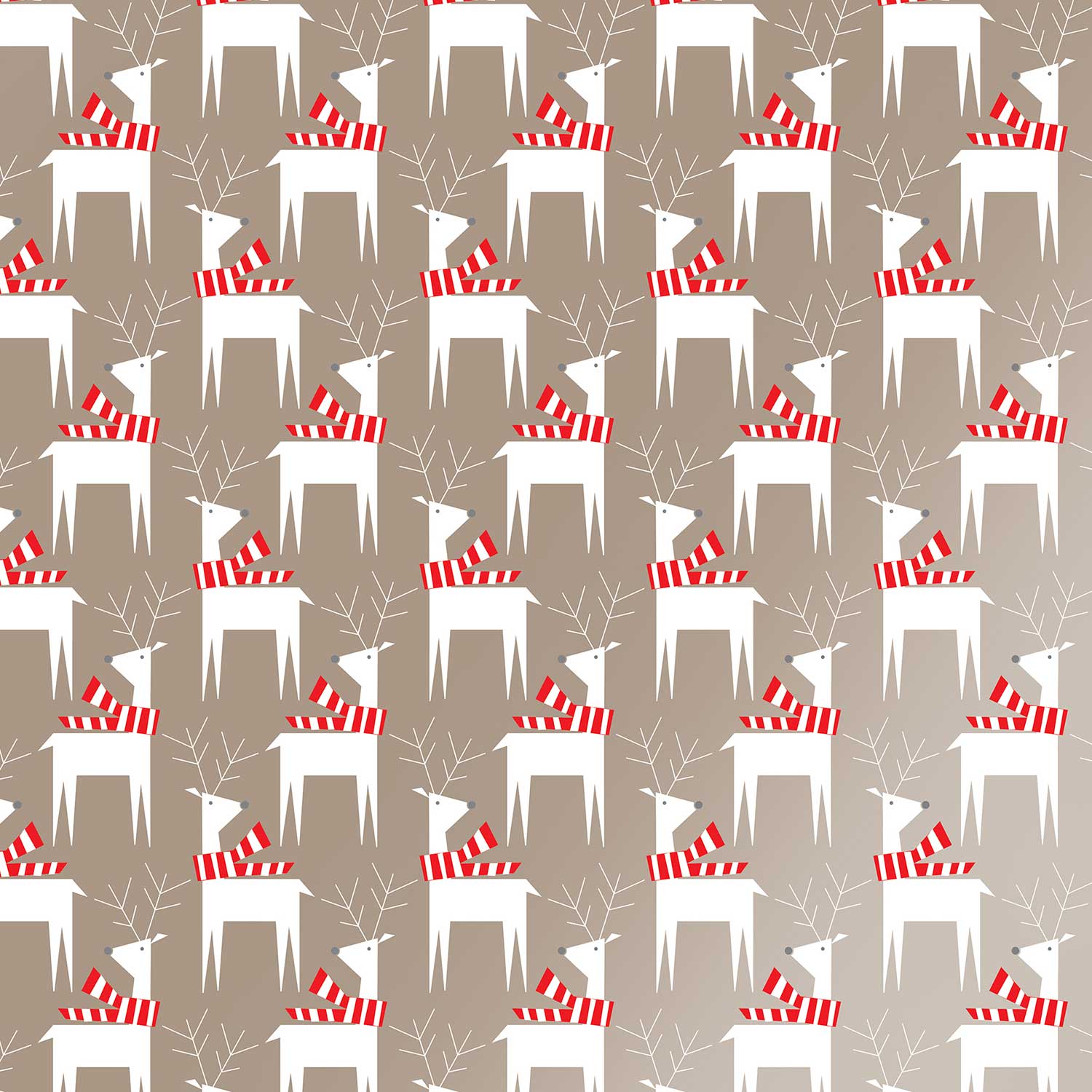 XB627a Champagne Reindeer Christmas Gift Wrapping Paper Swatch 