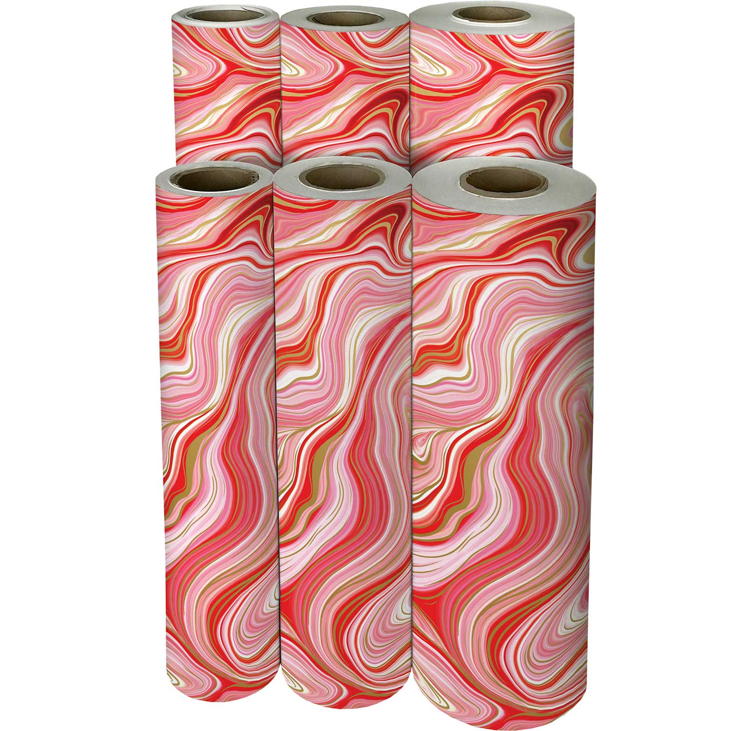 XB629f Red Marble Peppermint Christmas Gift Wrapping Paper Reams 