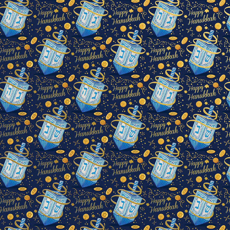 Hanukkah Dreidel Gift Wrap | Present Paper, 1/4 Ream 208 ft x 24 in