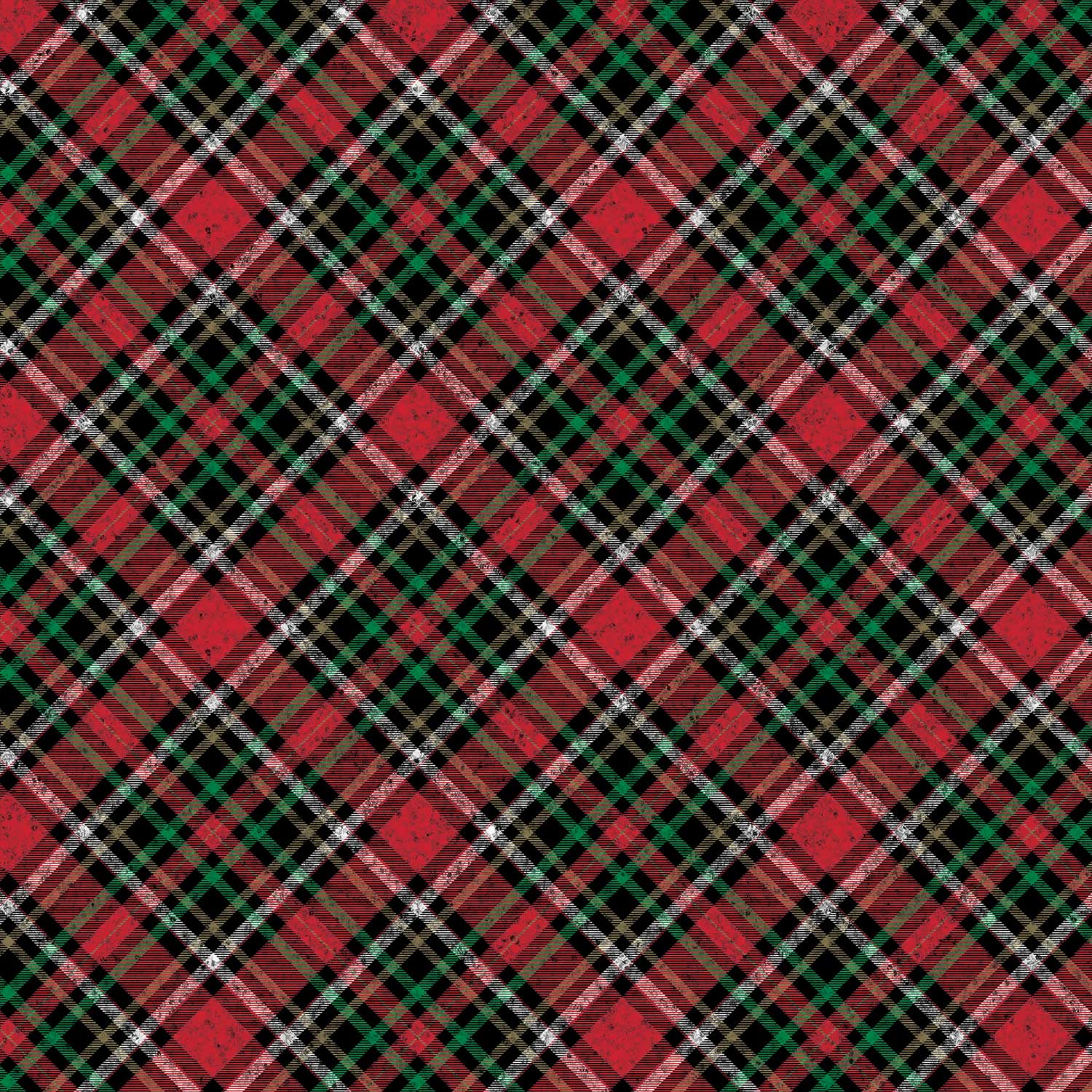 Red Gold Holographic Plaid Christmas Gift Wrap 1/4 Ream 208 ft x 24 in