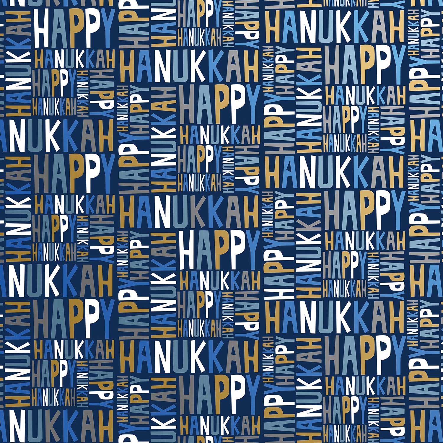 XB671a Hanukkah Greetings Gift Wrapping Paper Swatch 