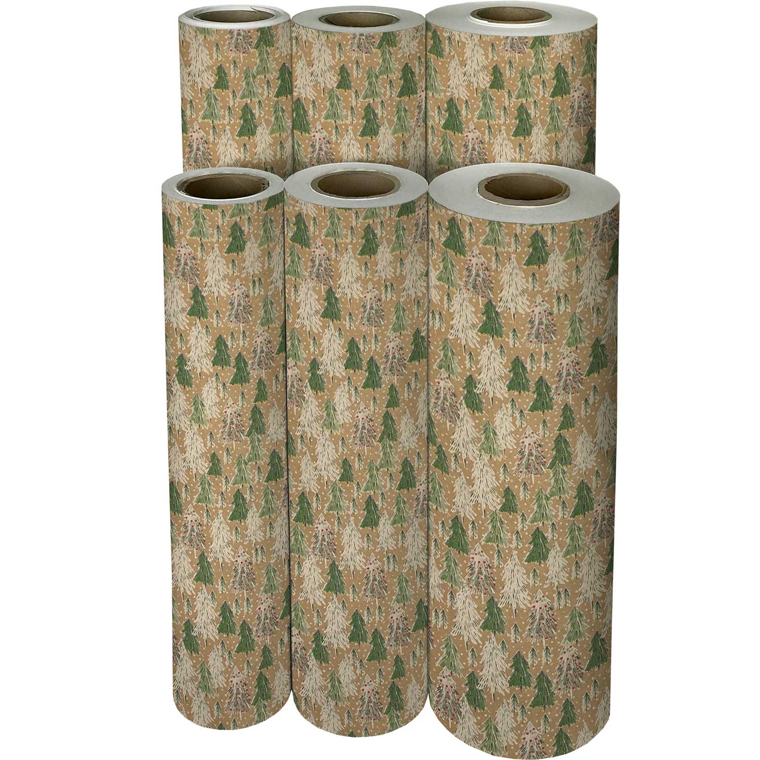 XB713f Christmas Tree Kraft Gift Wrapping Paper Reams 