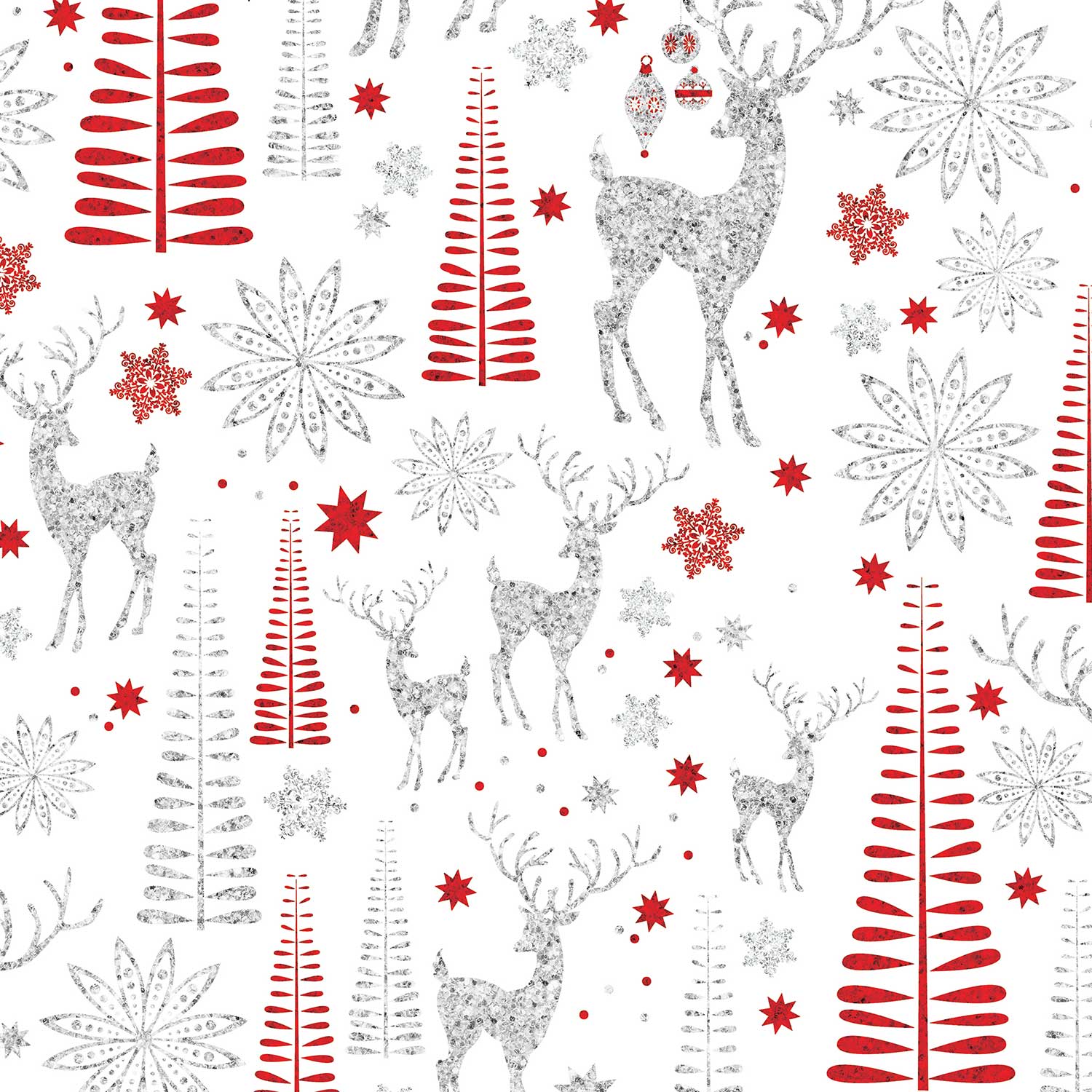 XB788a Reindeer Christmas Gift Wrapping Paper Swatch 