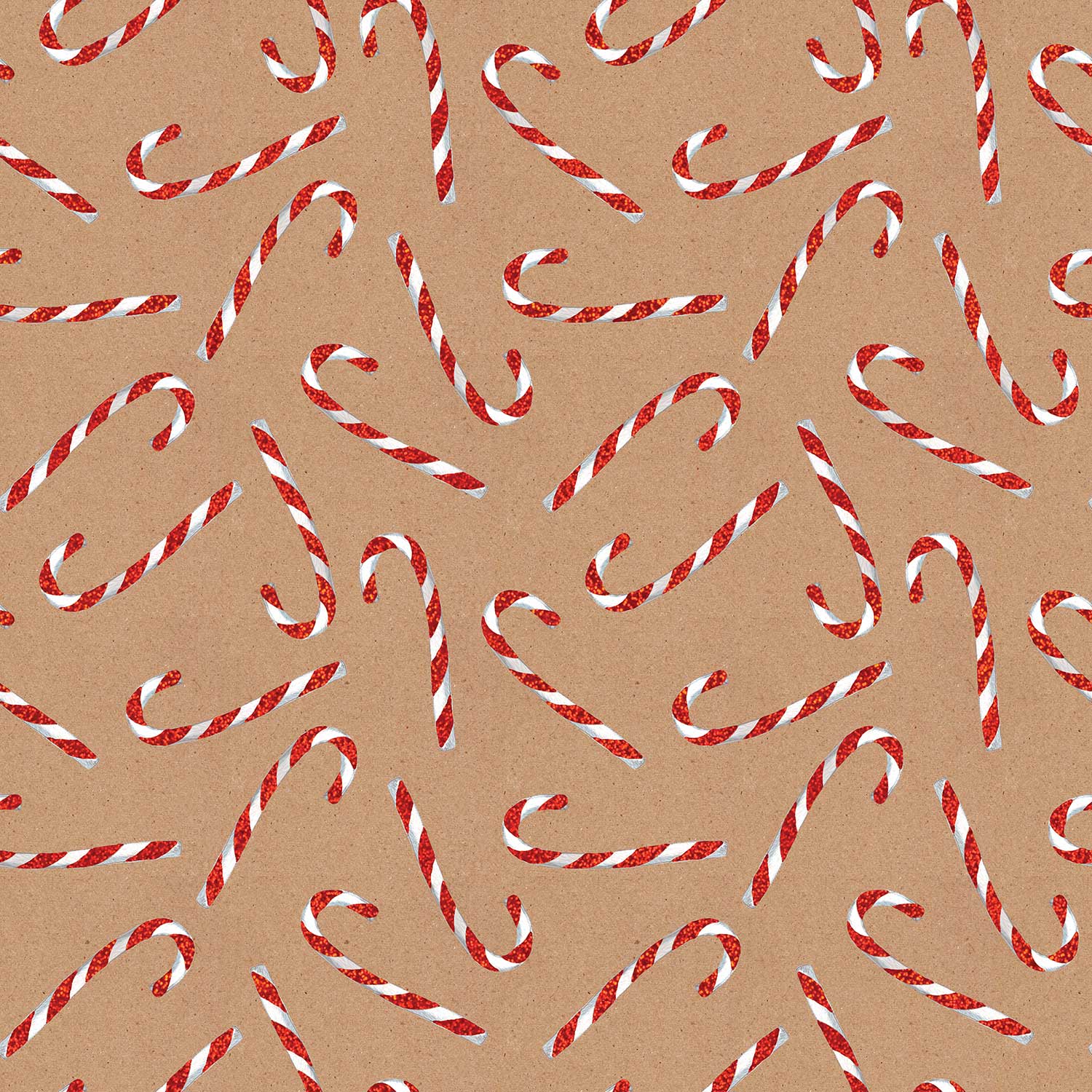 Kraft Candy Cane Christmas Gift Wrap 1/4 Ream 208 ft x 24 in
