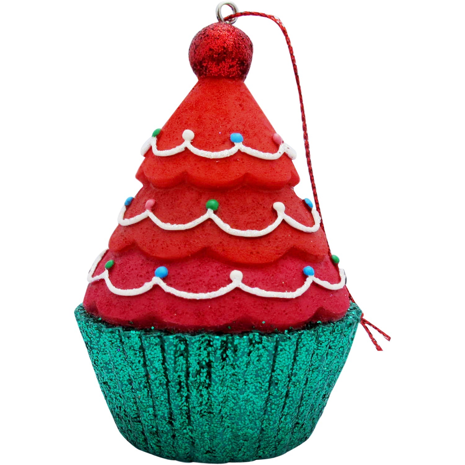 Magenta Tree Top Cupcake Christmas Tree Ornament