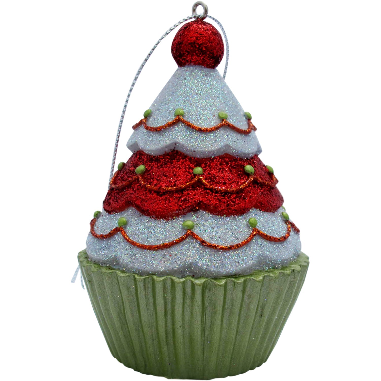 Red/White Tree Top Cupcake Christmas Tree Ornament