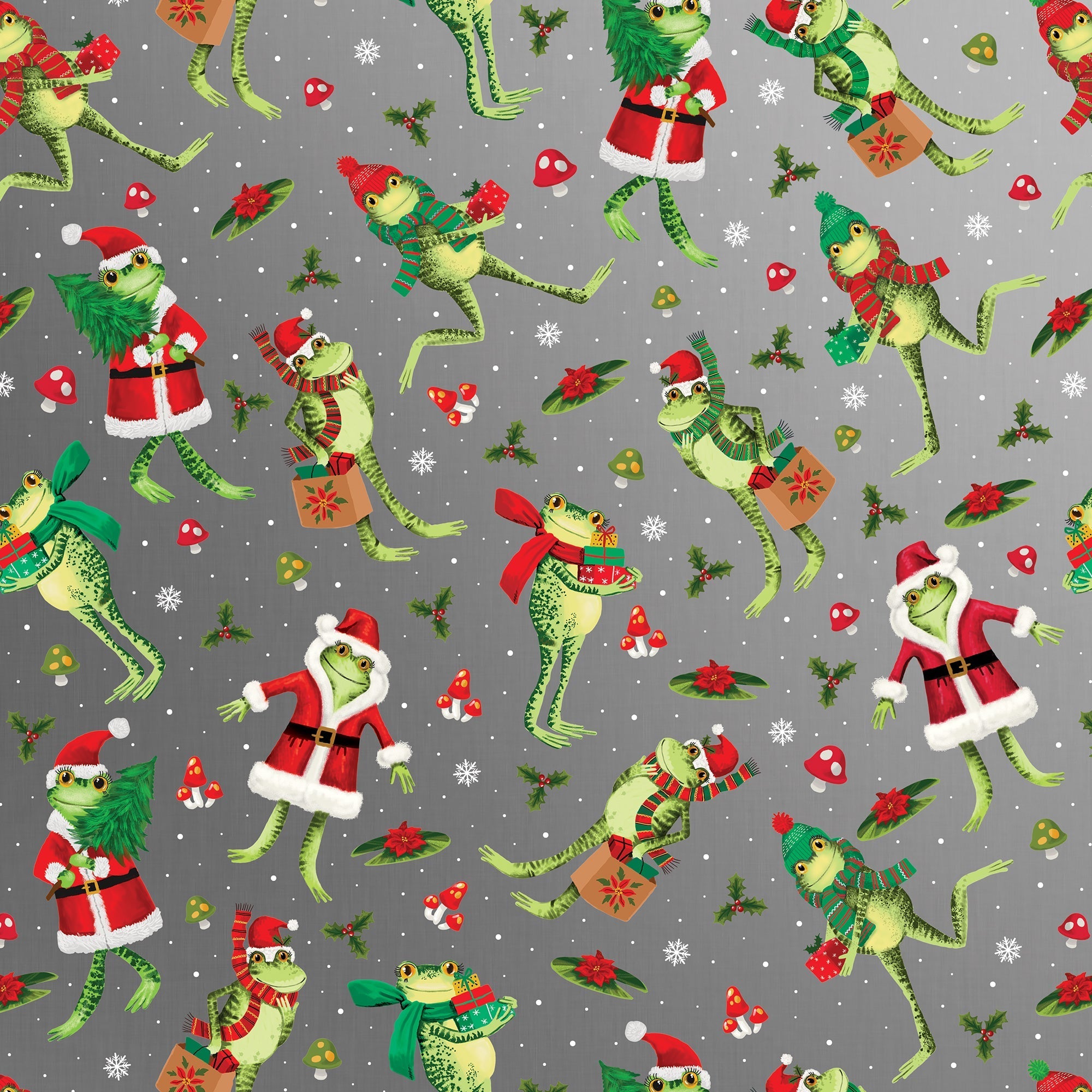 Whimsical Christmas Wrapping Paper Roll Bundle (25 sq ft per roll, 100 total sq ft), 4 Pack