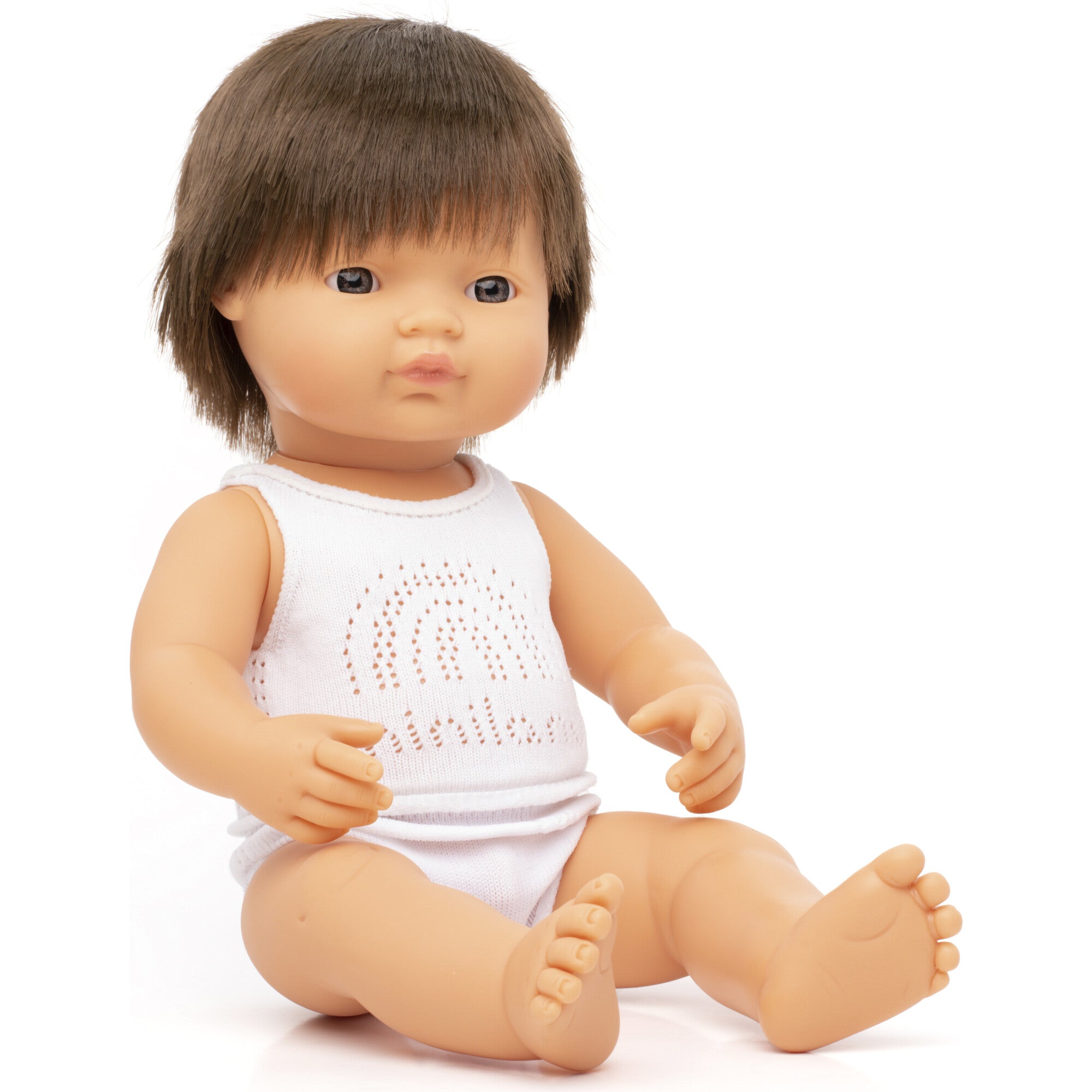 Miniland Baby Doll Caucasian Brunette Boy 15" Dolls