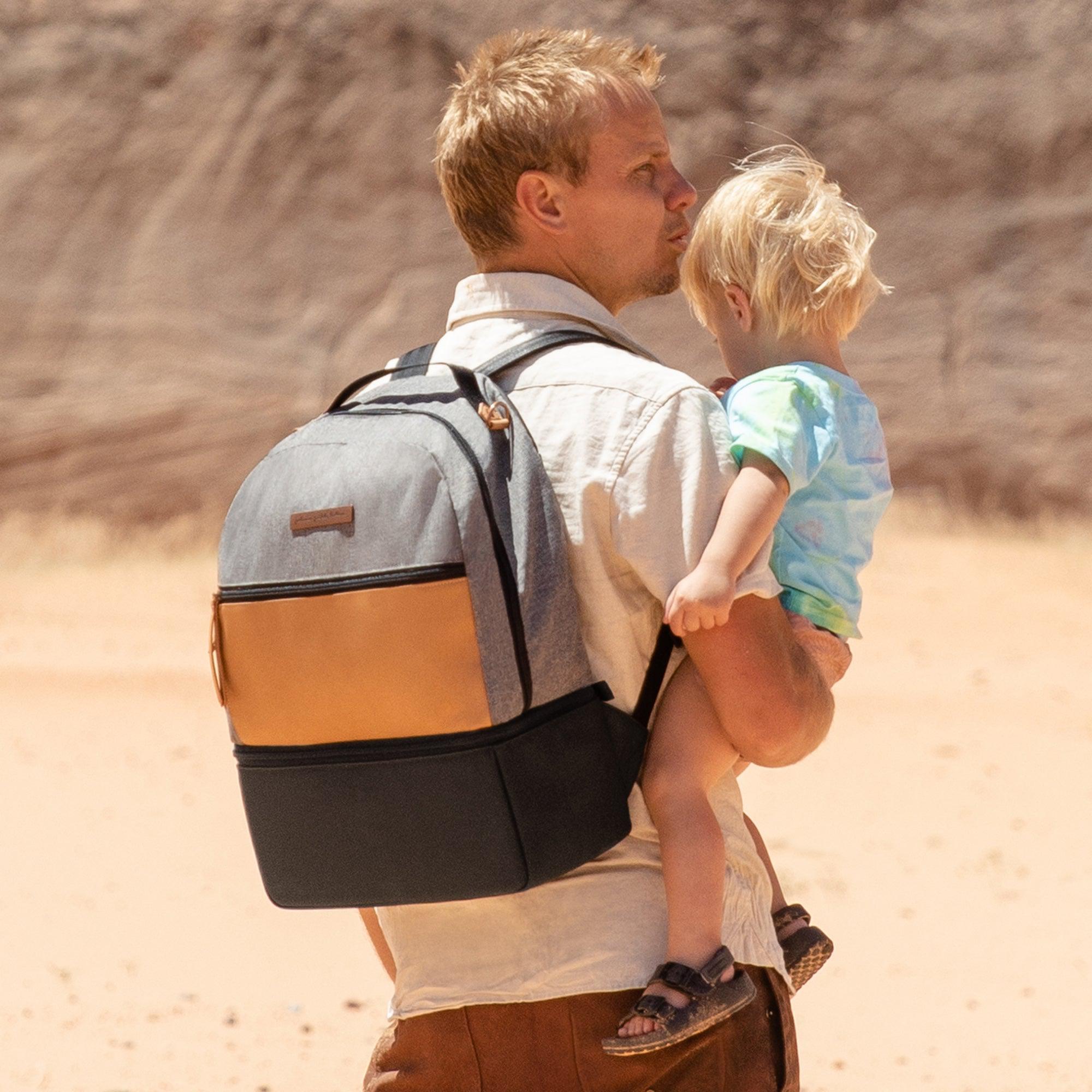 Petunia Pickle Bottom Axis Backpack in Graphite/Camel