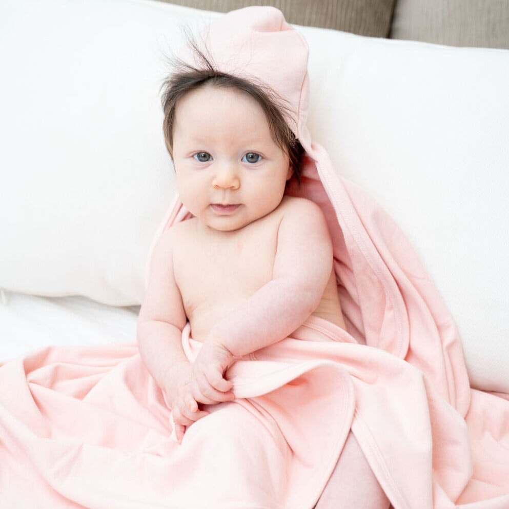 Baby Hooded Towel - Pink Blush