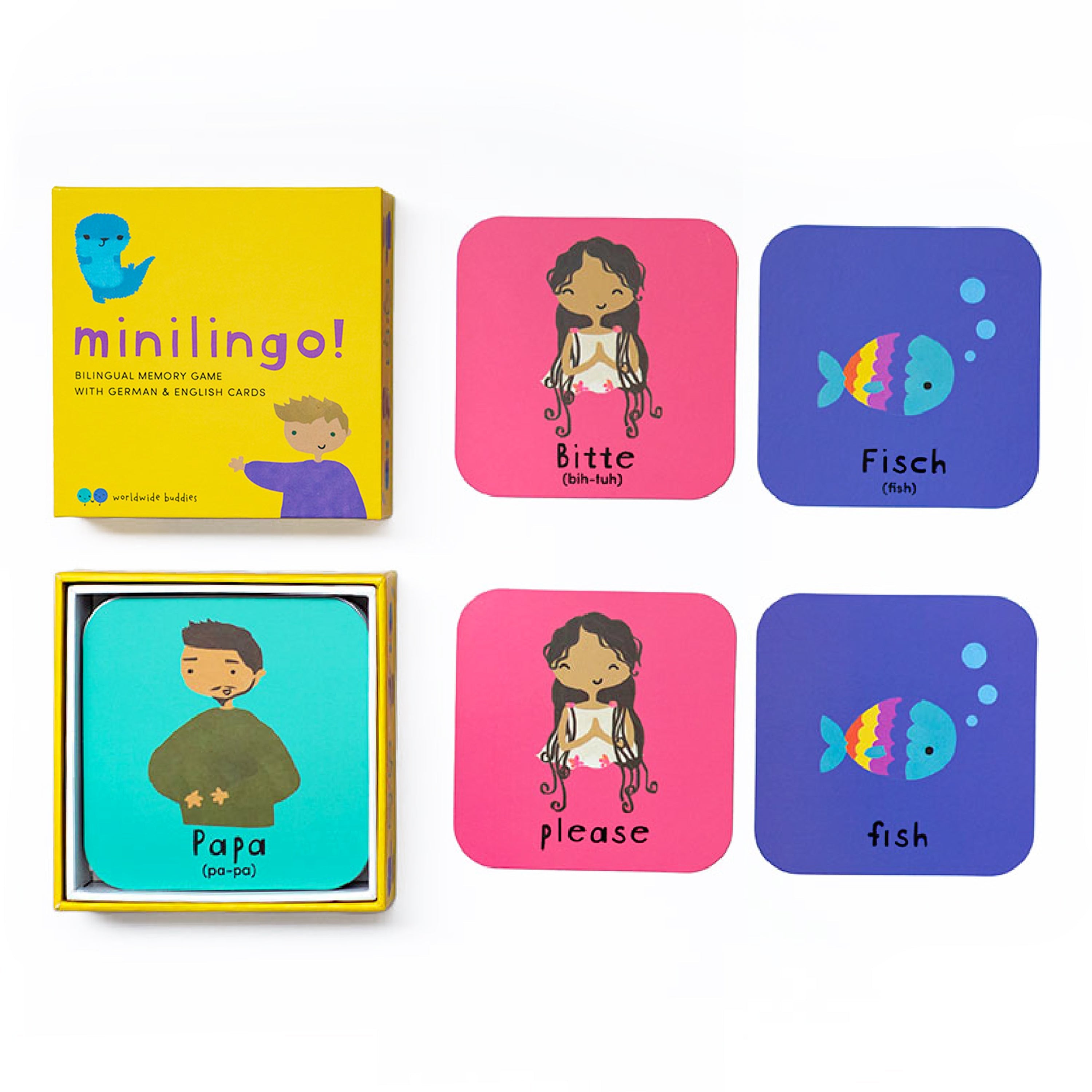 Worldwide Buddies Minilingo, English/German Flashcards Flashcards