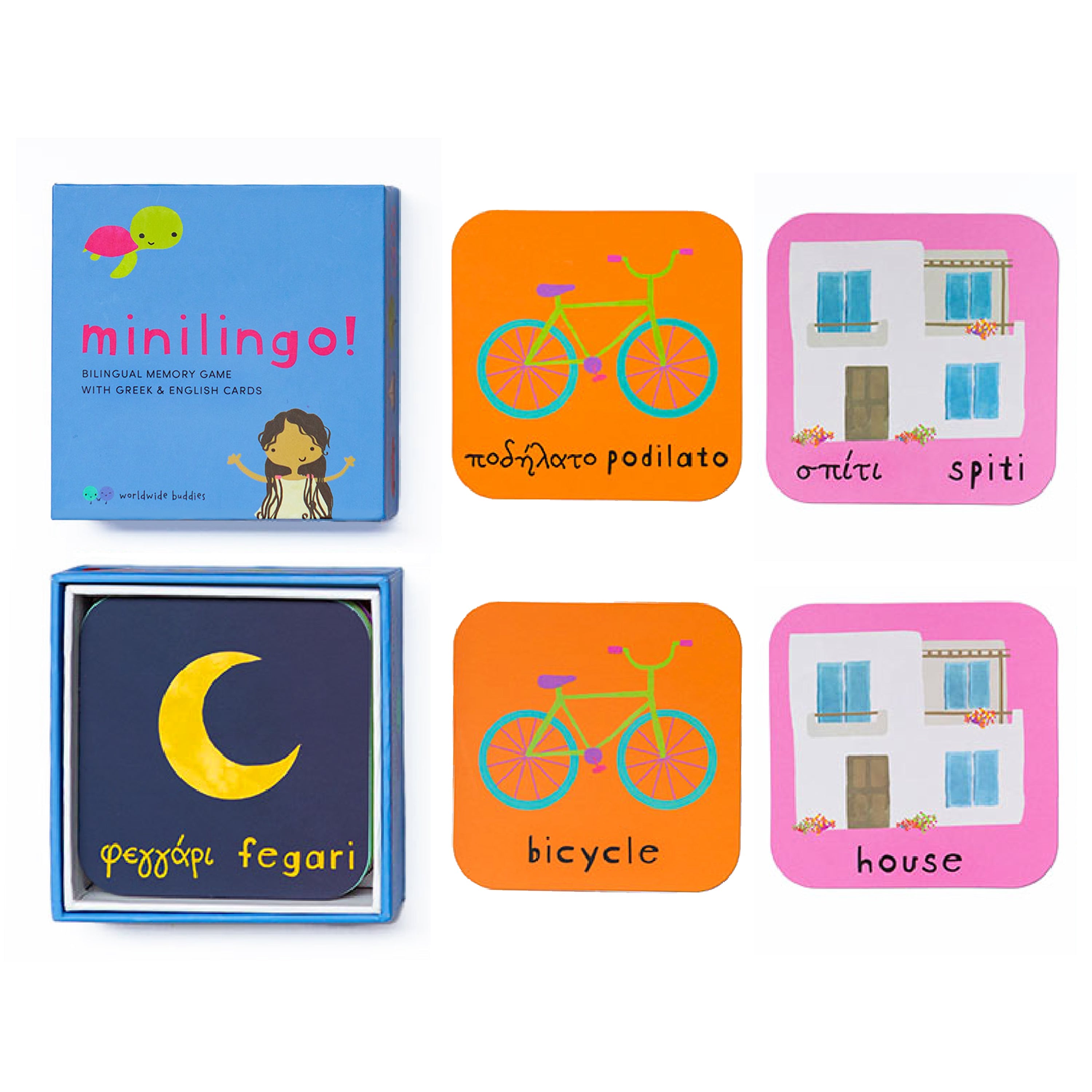 Worldwide Buddies Minilingo, English/Greek Flashcards Flashcards