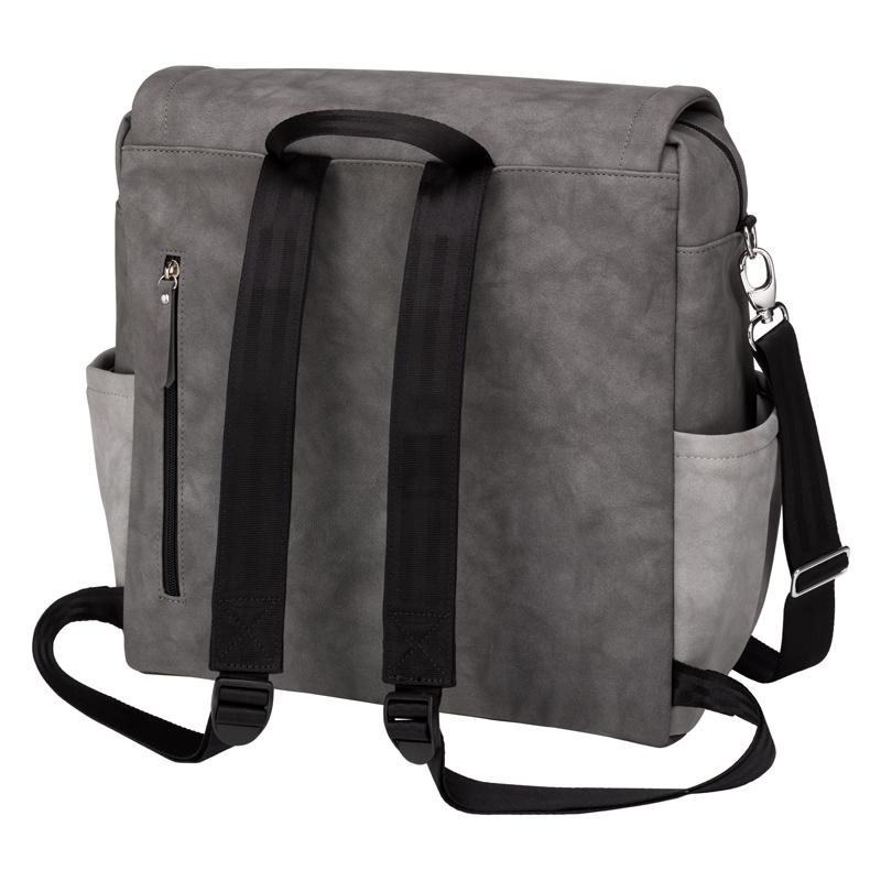 Petunia Pickle Bottom Boxy Backpack in Pewter Matte Leatherette