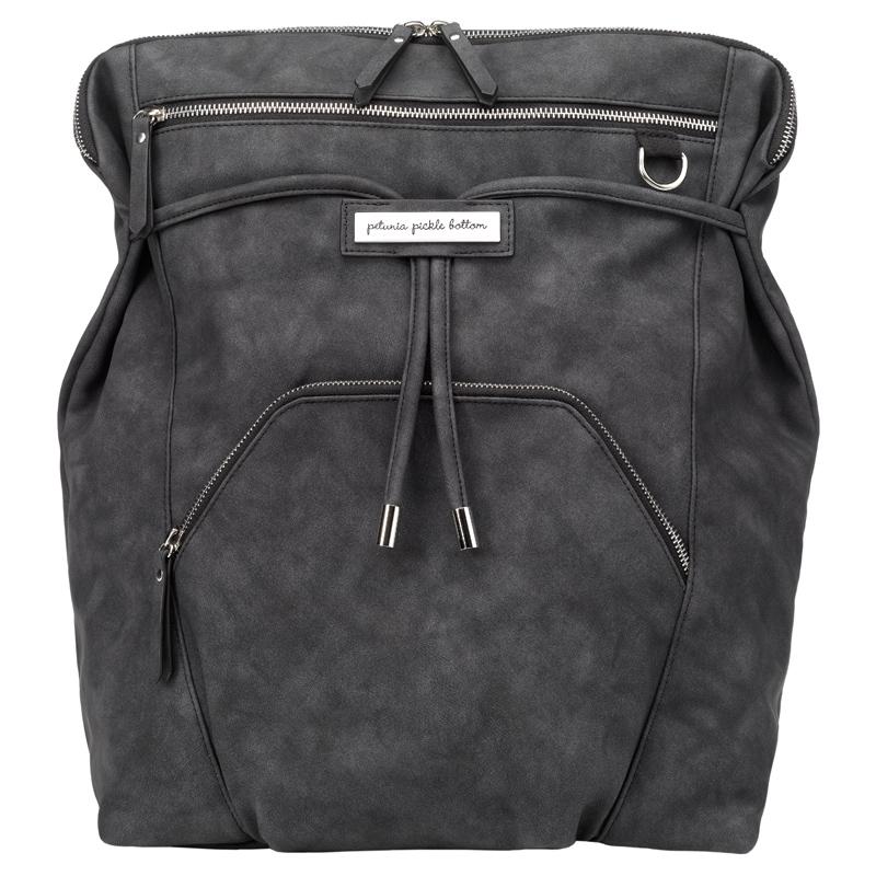 Petunia Pickle Bottom Cinch Backpack in Midnight Leatherette