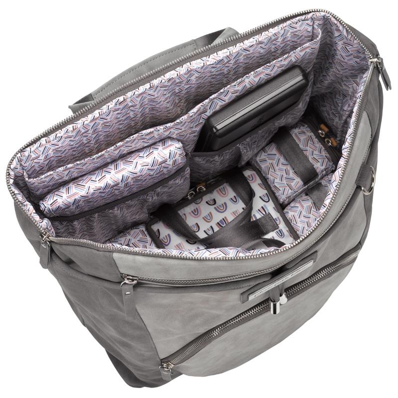 Petunia Pickle Bottom Cinch Backpack in Pewter Leatherette