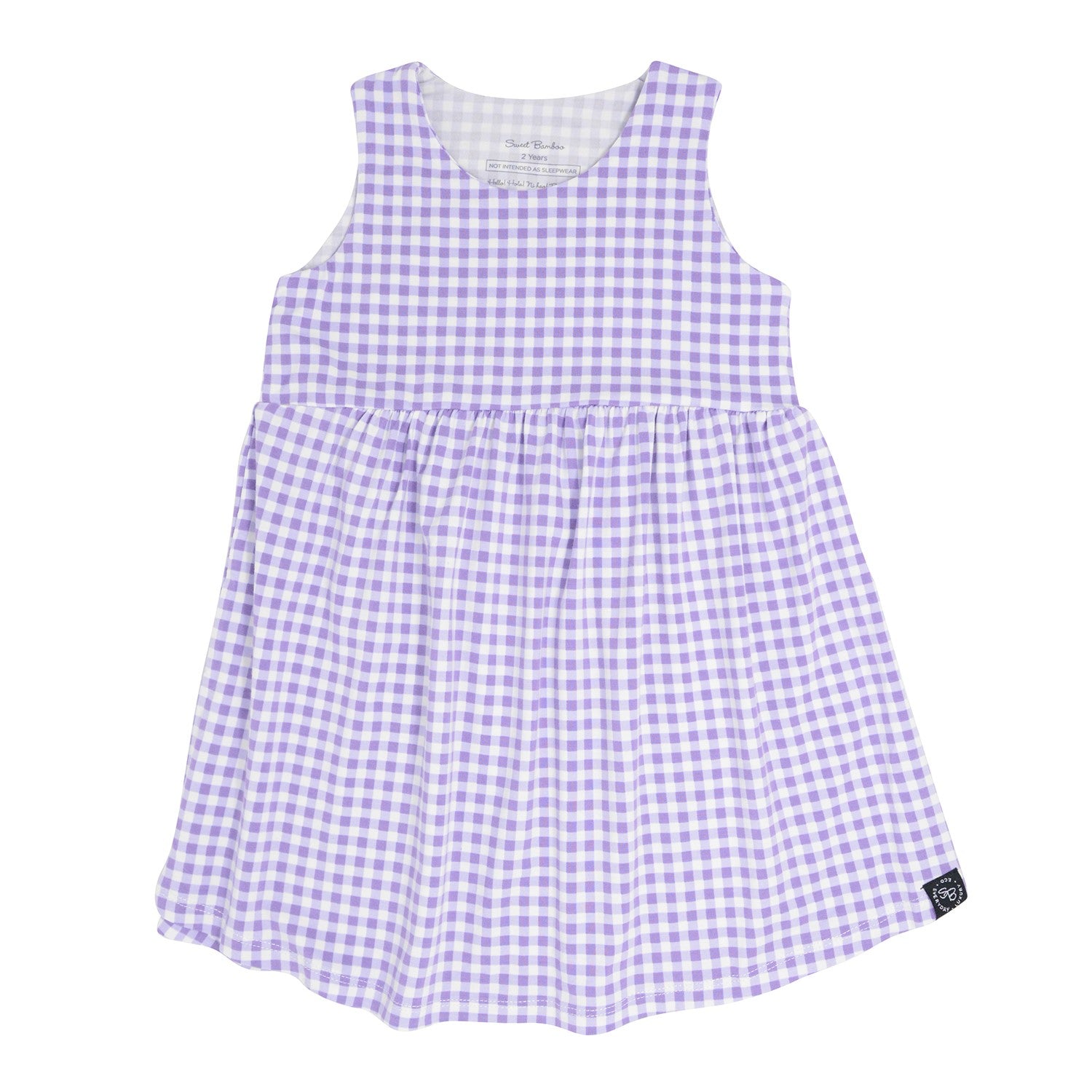 Crescent Moon Dress - Gingham Purple