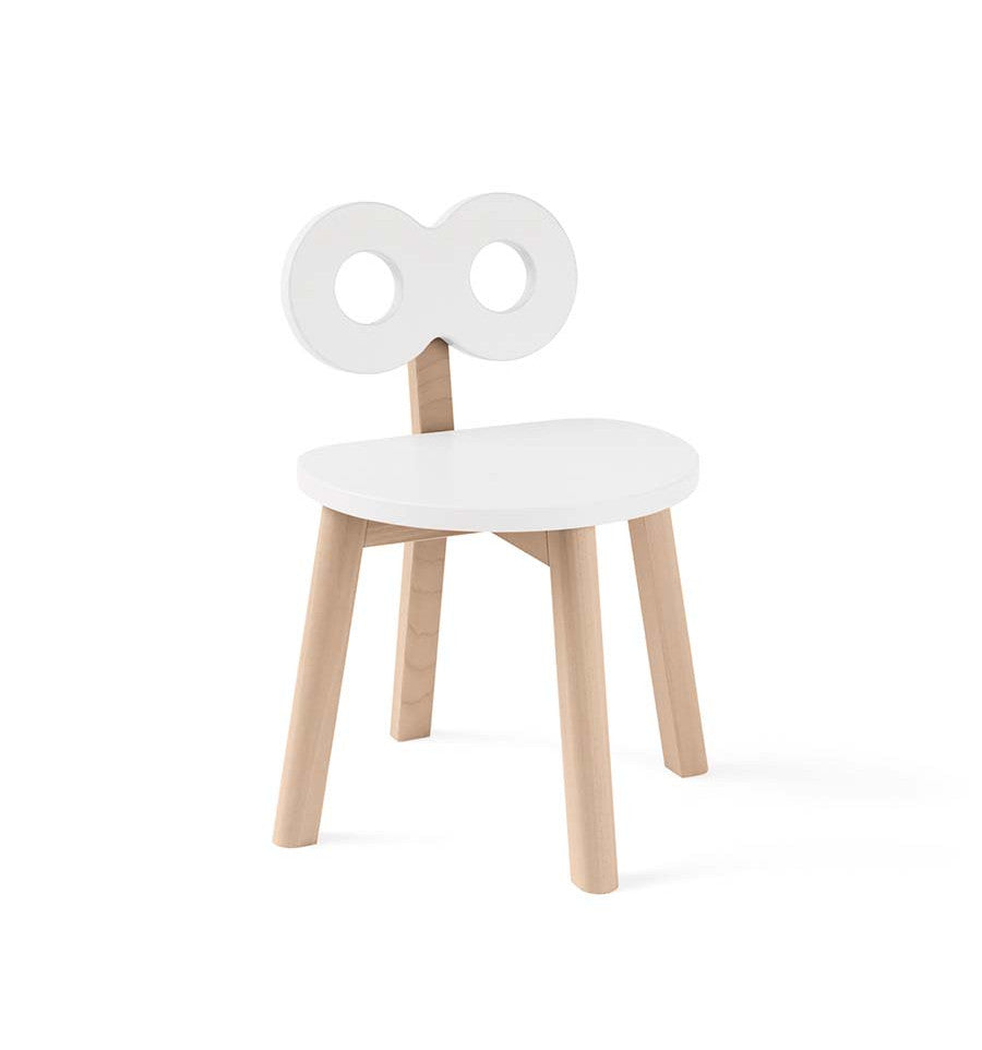 Double-O Wooden Kids' Chair - White